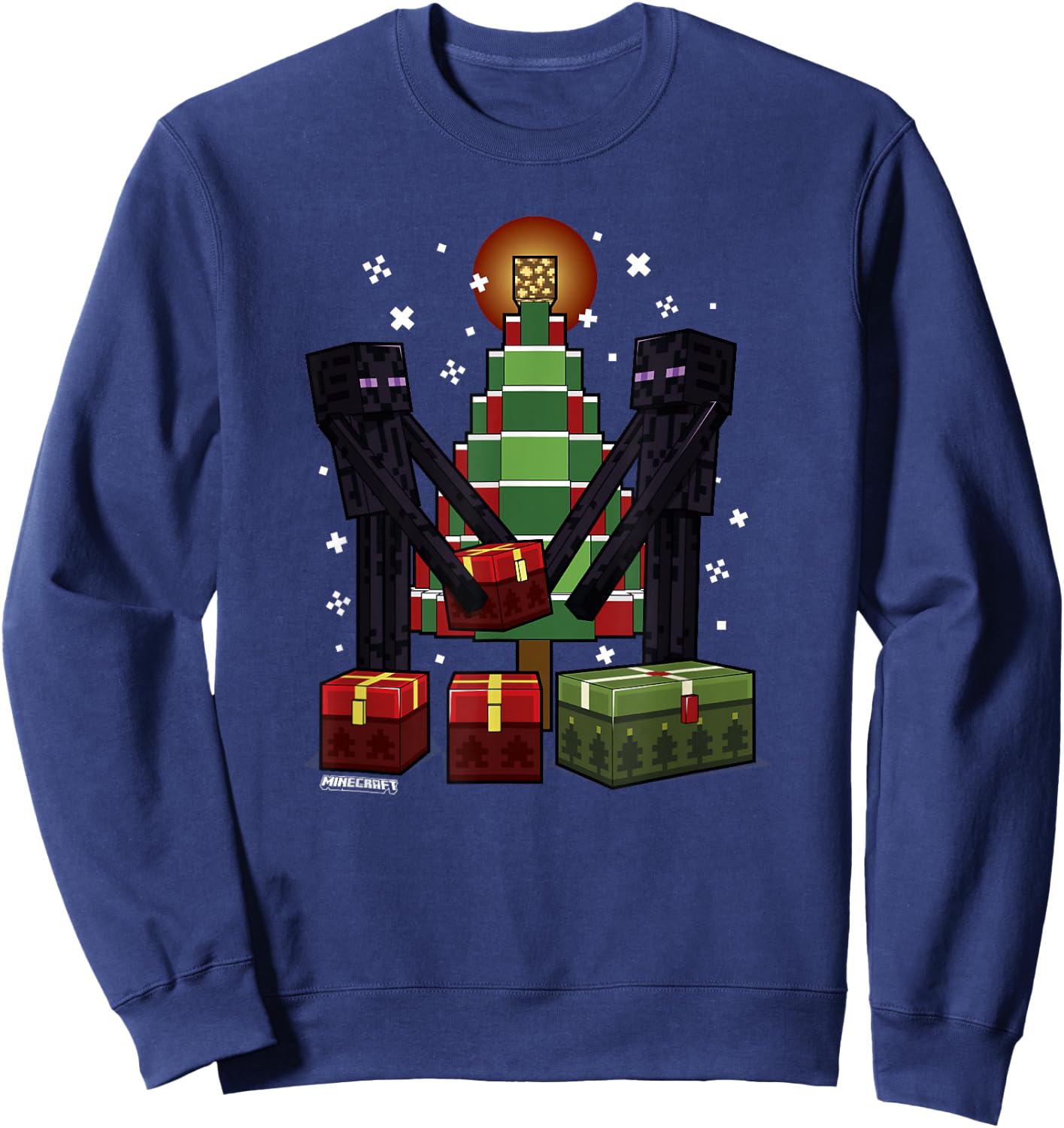 Minecraft Christmas Enderman Gift Giving , blue Sweatshirt - Sweatshirt | Navy