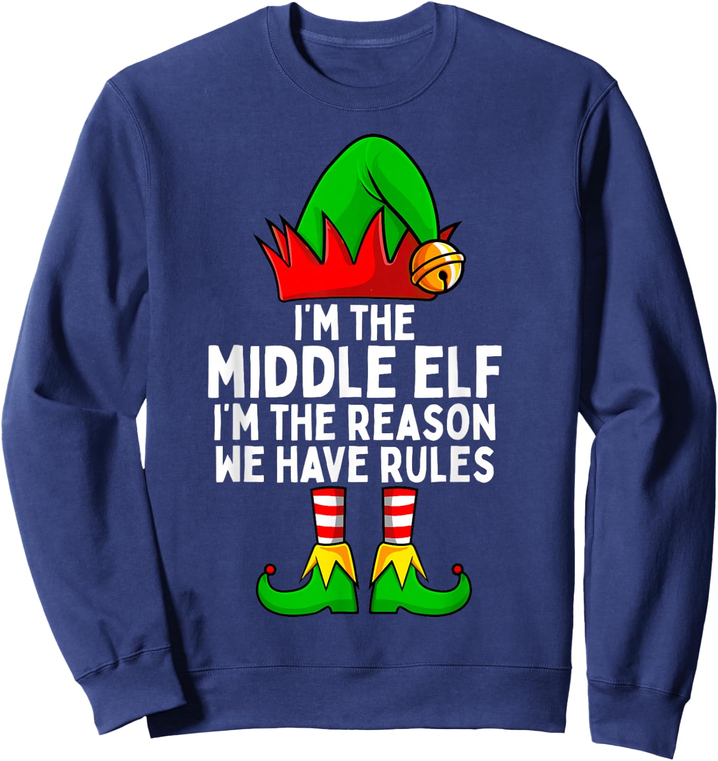 I'm The Middle Elf Matching Family Christmas Sweatshirt - Sweatshirt | Navy
