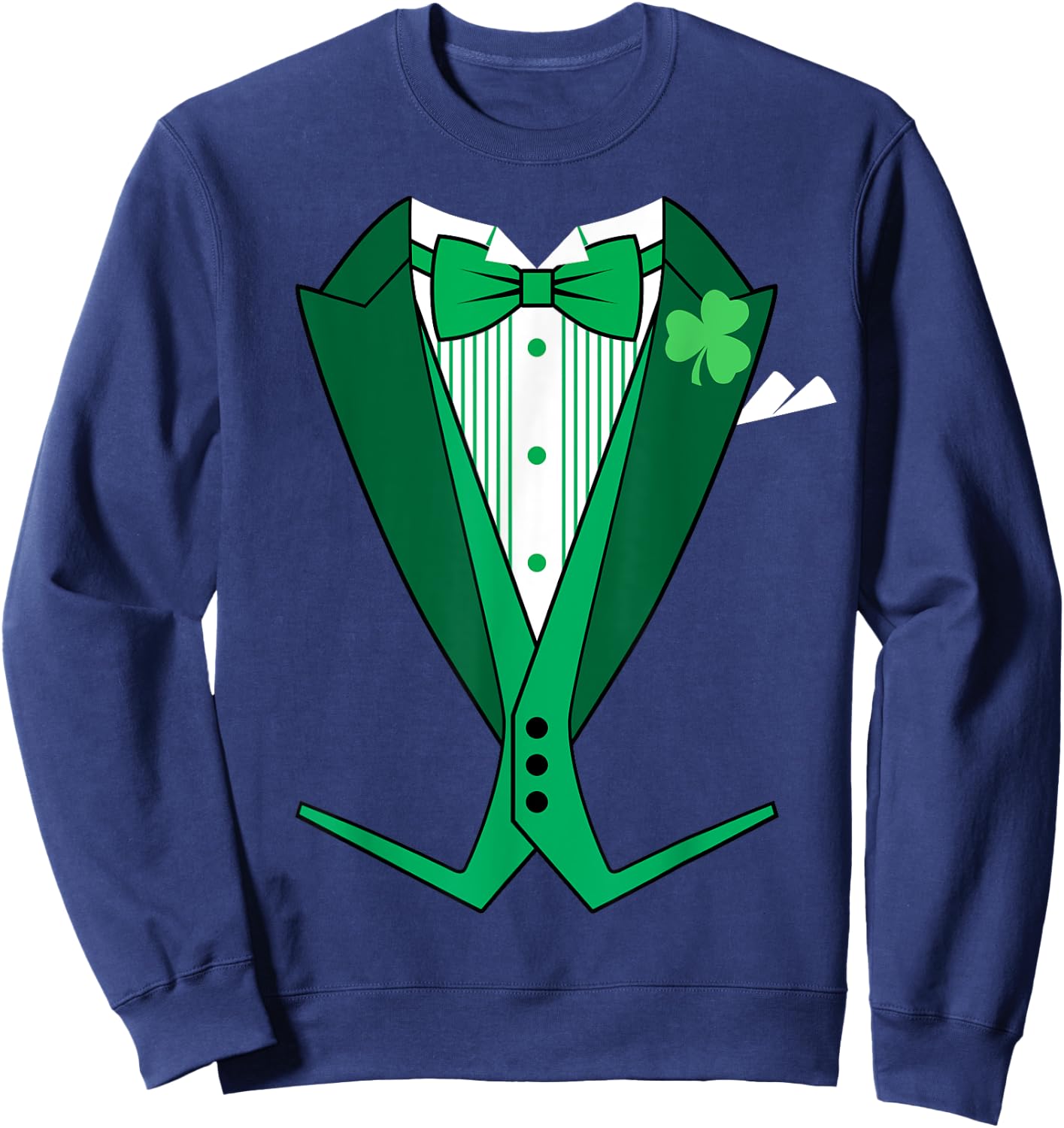 St. Patrick's Day Tails Irish Tuxedo Sweatshirt - Sweatshirt | Navy