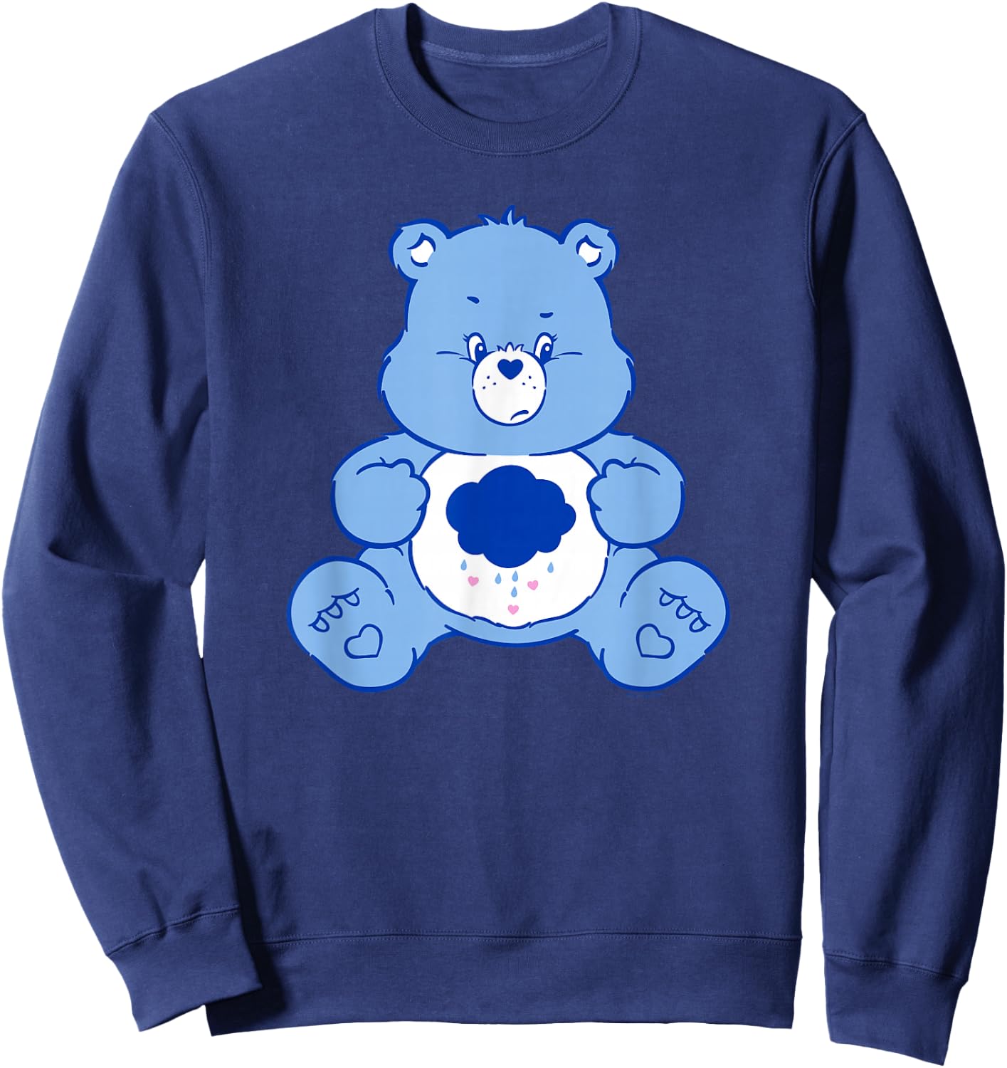Care Bears Vintage Classic Grumpy Bear Cloudy Belly Badge , black Sweatshirt - Sweatshirt | Navy