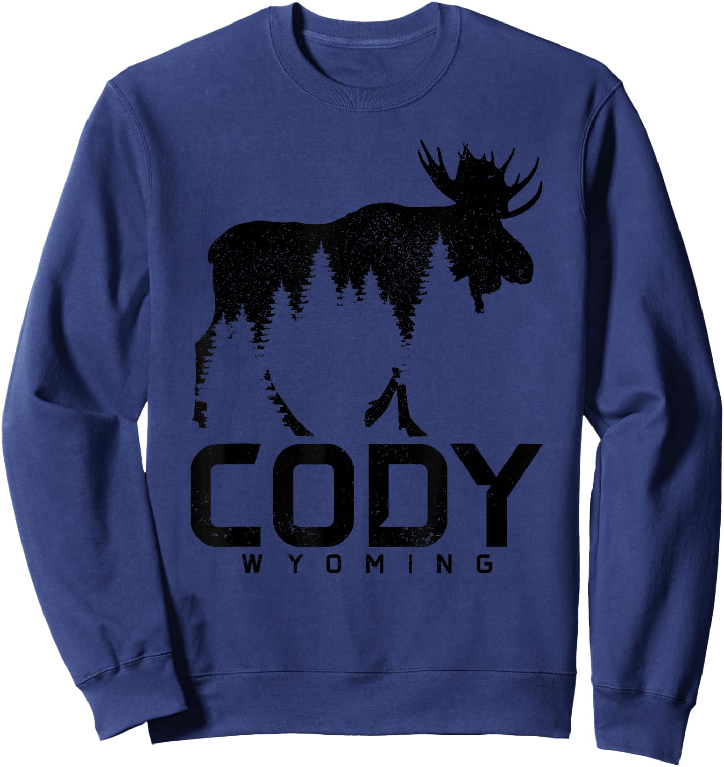 Cody Wyoming Vintage Moose Souvenir Sweatshirt - Sweatshirt | Navy