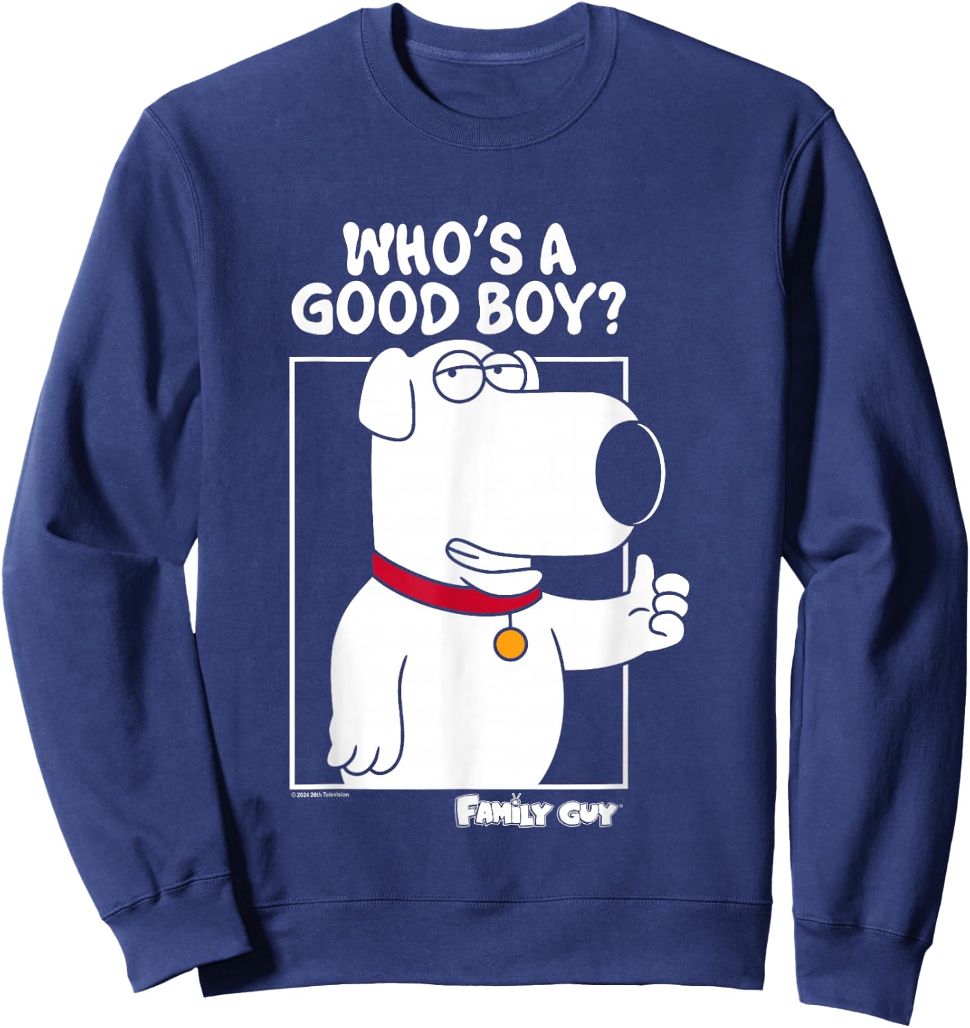 Family Guy Brian Griffin Who's A Good Boy? , Black, S Sweatshirt - Sweatshirt | Navy