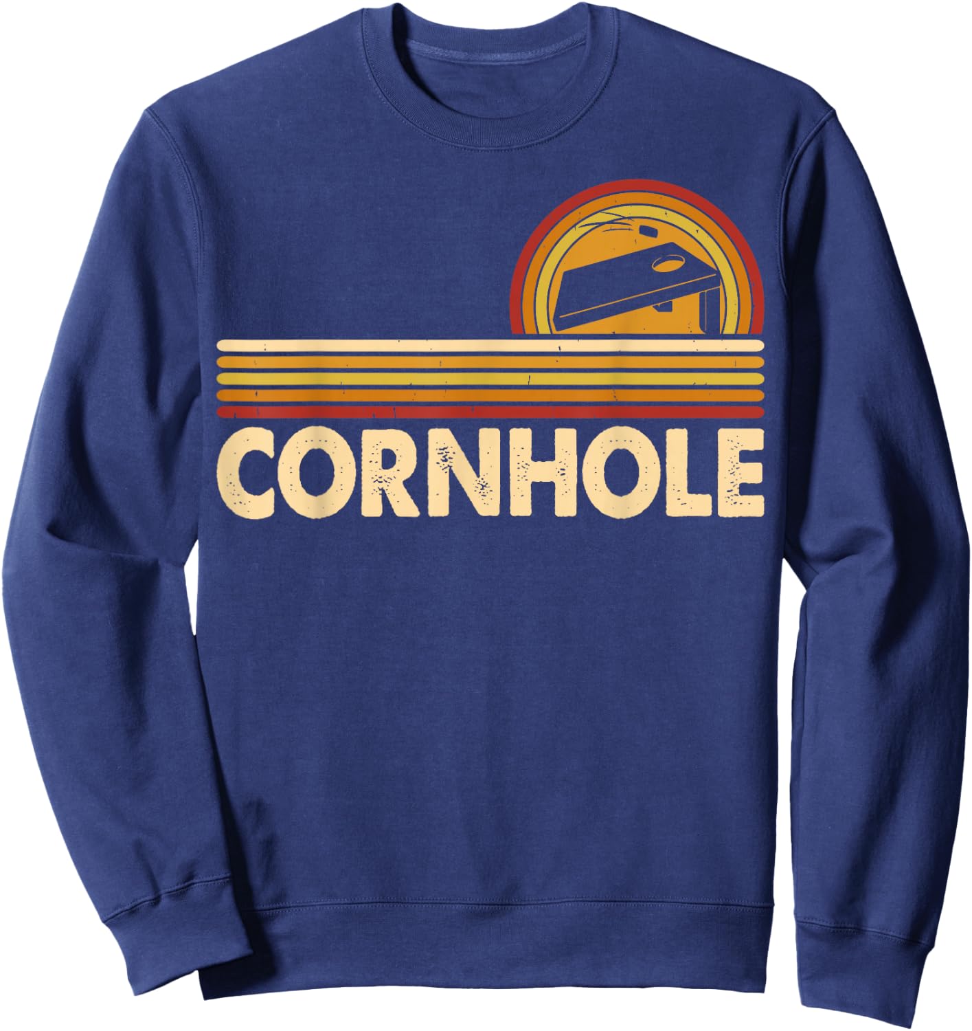 Cornhole Art Women Corn Hole Players Funny Cornhole Sweatshirt - Sweatshirt | Navy