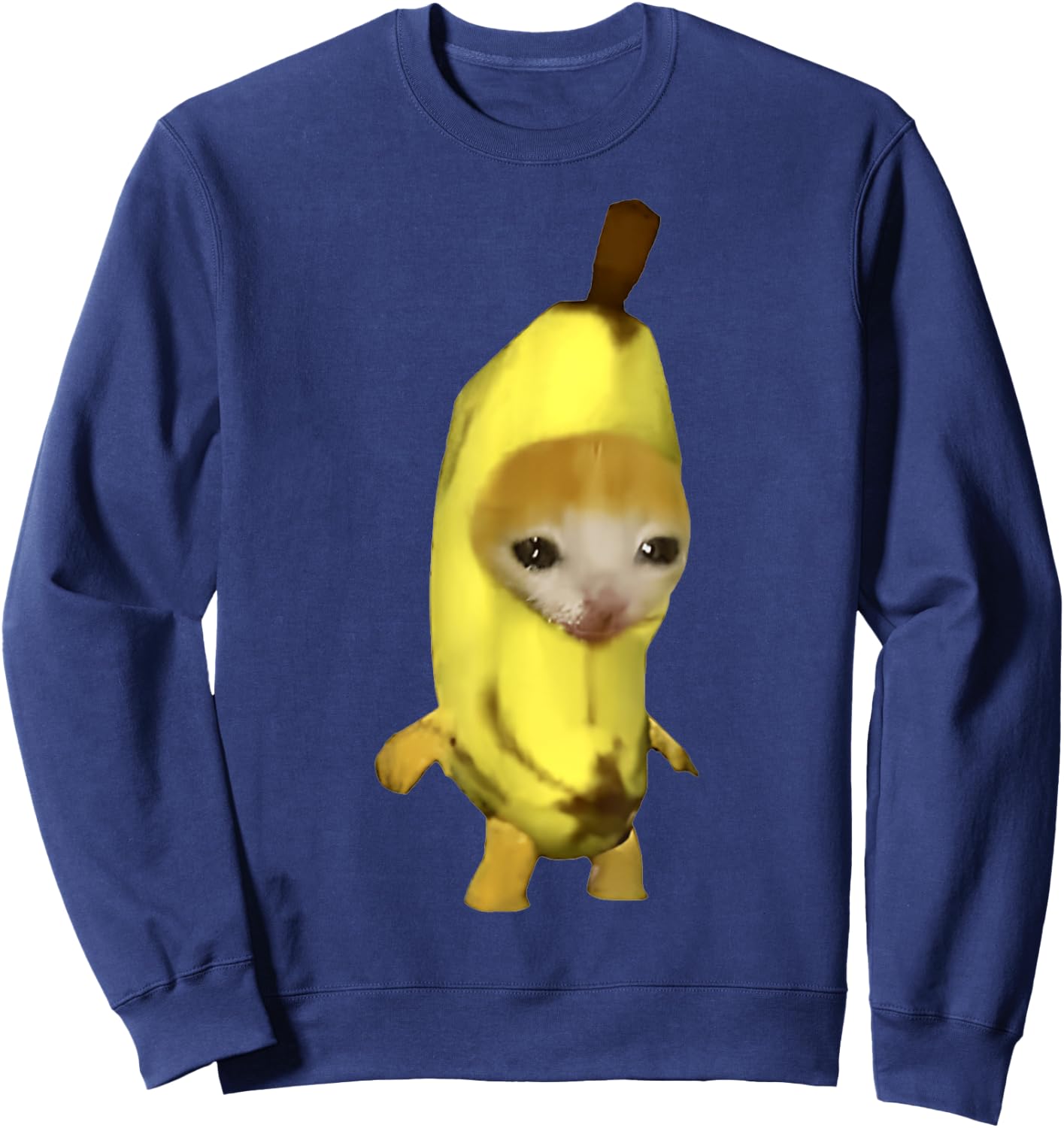 Funny Cute Banana Cat Happy Bananacat Meme Men Women Girls Kids Sweatshirt - Sweatshirt | Navy