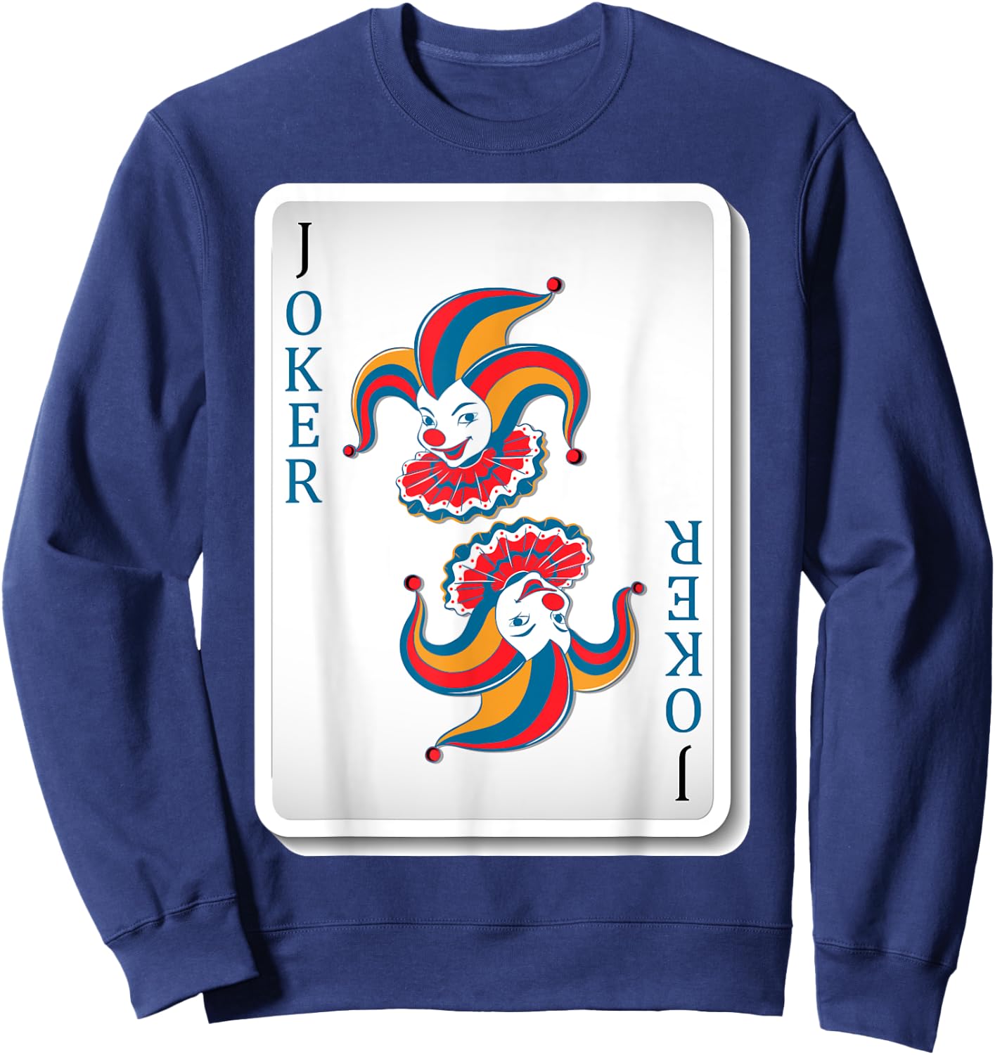 Joker Jester Poker playing Card Funny Sweatshirt - Sweatshirt | Navy