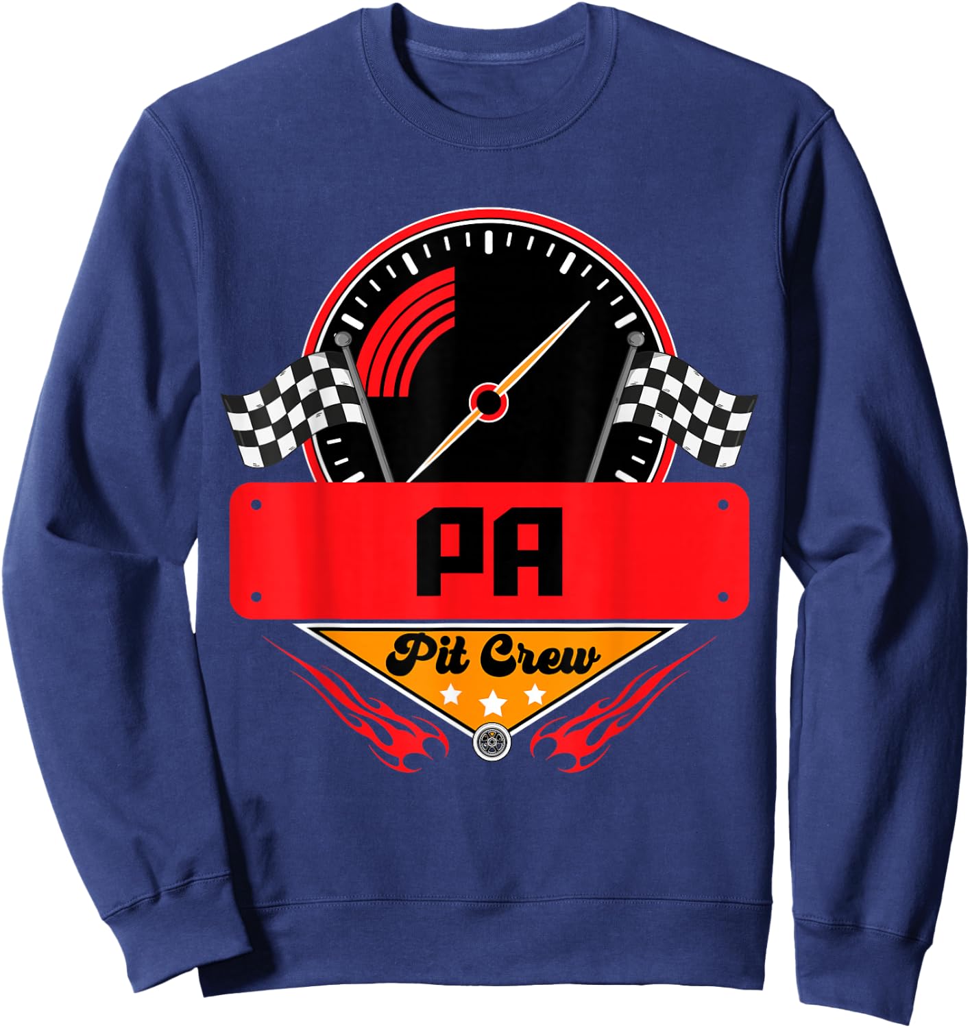 Race Car Birthday Party Matching Family Pa Pit Crew Sweatshirt - Sweatshirt | Navy