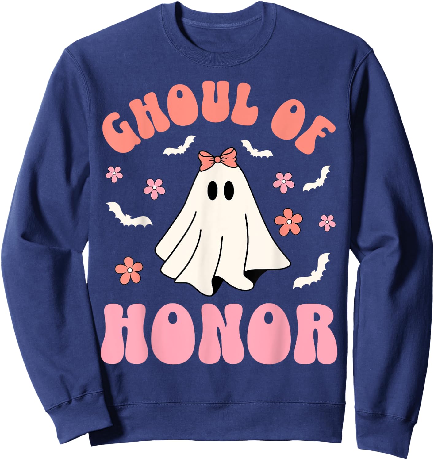 Halloween Bridesmaid Maid of Honor Spooky Ghost Sweatshirt - Sweatshirt | Navy
