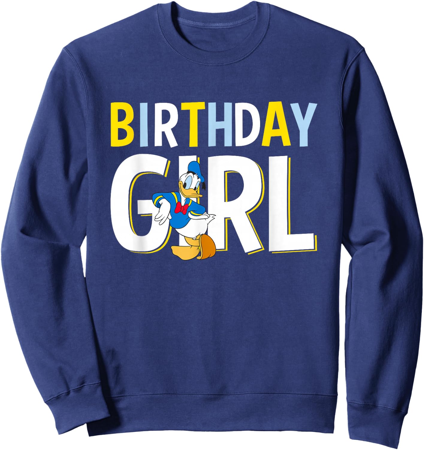 Disney Mickey and Friends Birthday Girl Vintage Donald Duck Sweatshirt - Sweatshirt | Navy