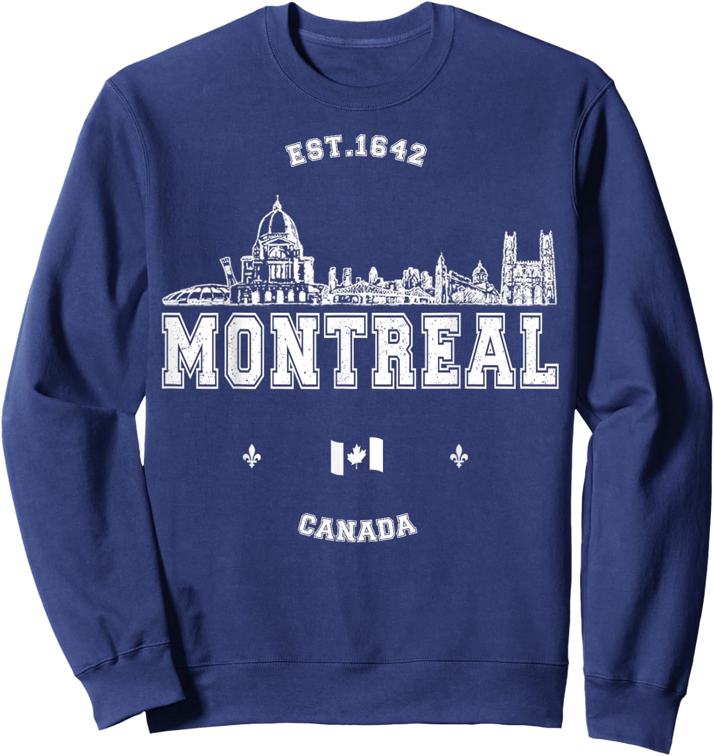 Montreal Skyline Canada Travel , Red, S Sweatshirt - Sweatshirt | Navy