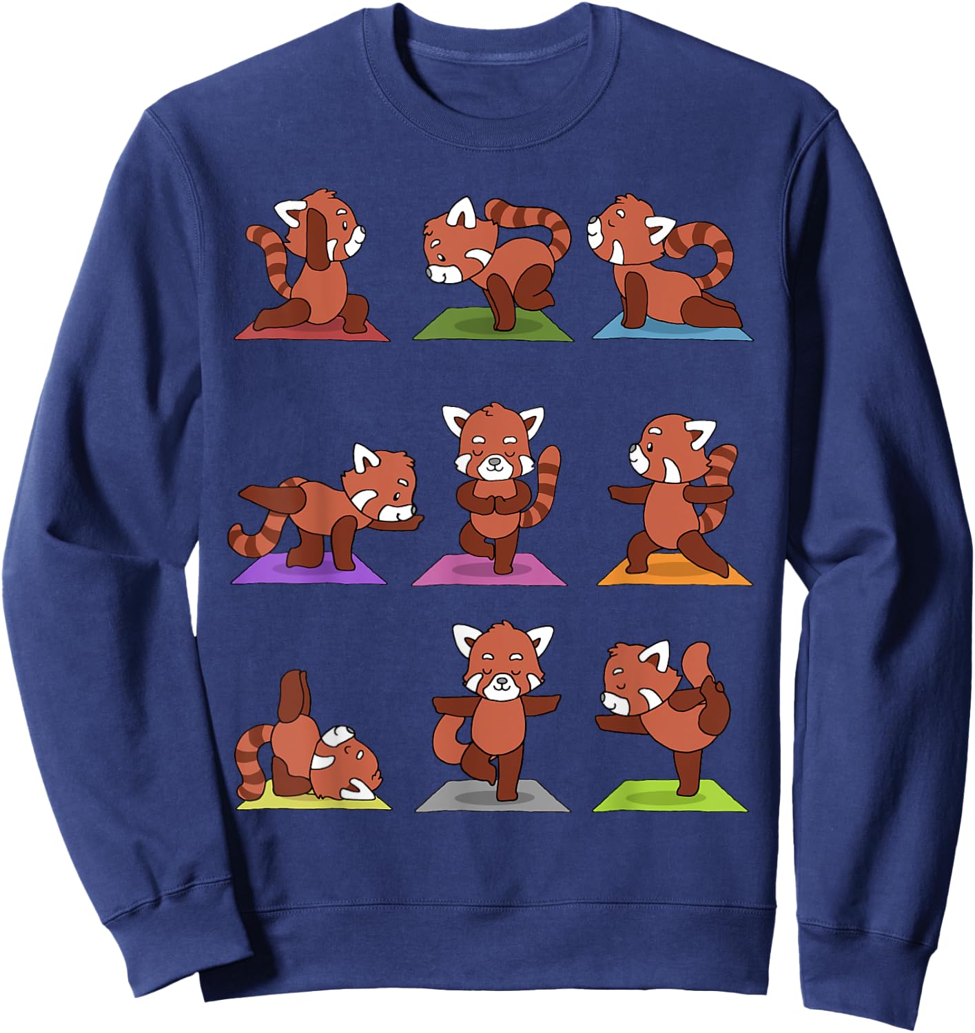Red Panda Yoga Sweatshirt - Sweatshirt | Navy