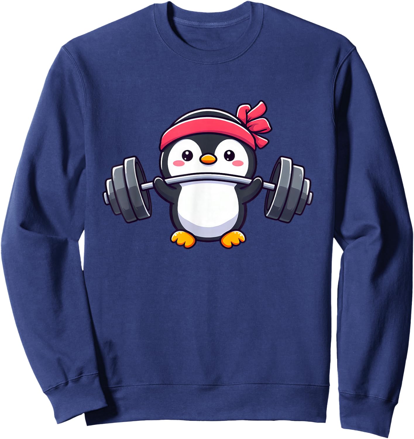 Cute Penguin Dumbbell Sweatshirt - Sweatshirt | Navy