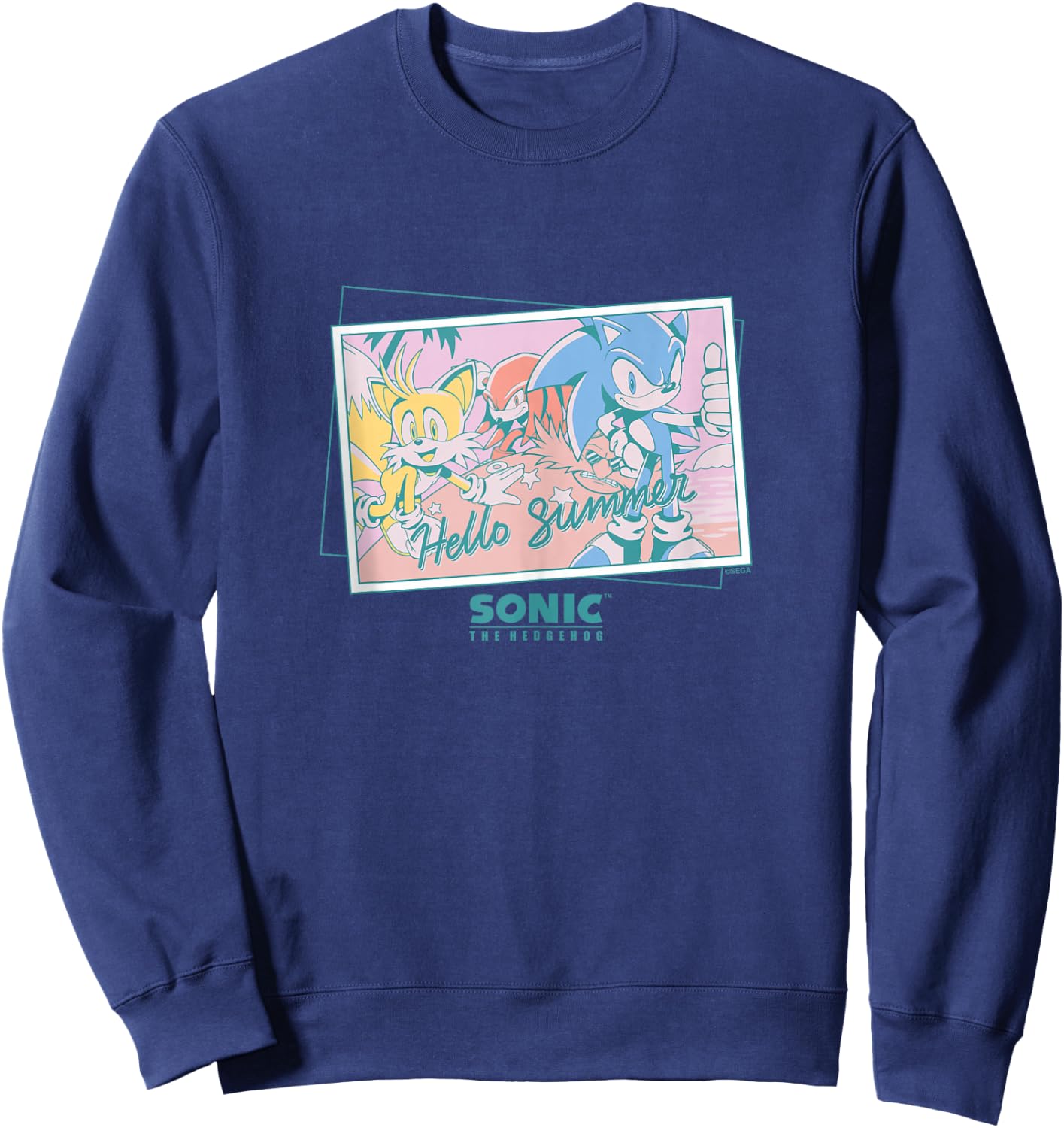 Sonic the Hedgehog - "Hello Summer" Sonic, Tails, Knuckles Sweatshirt - Sweatshirt | Navy