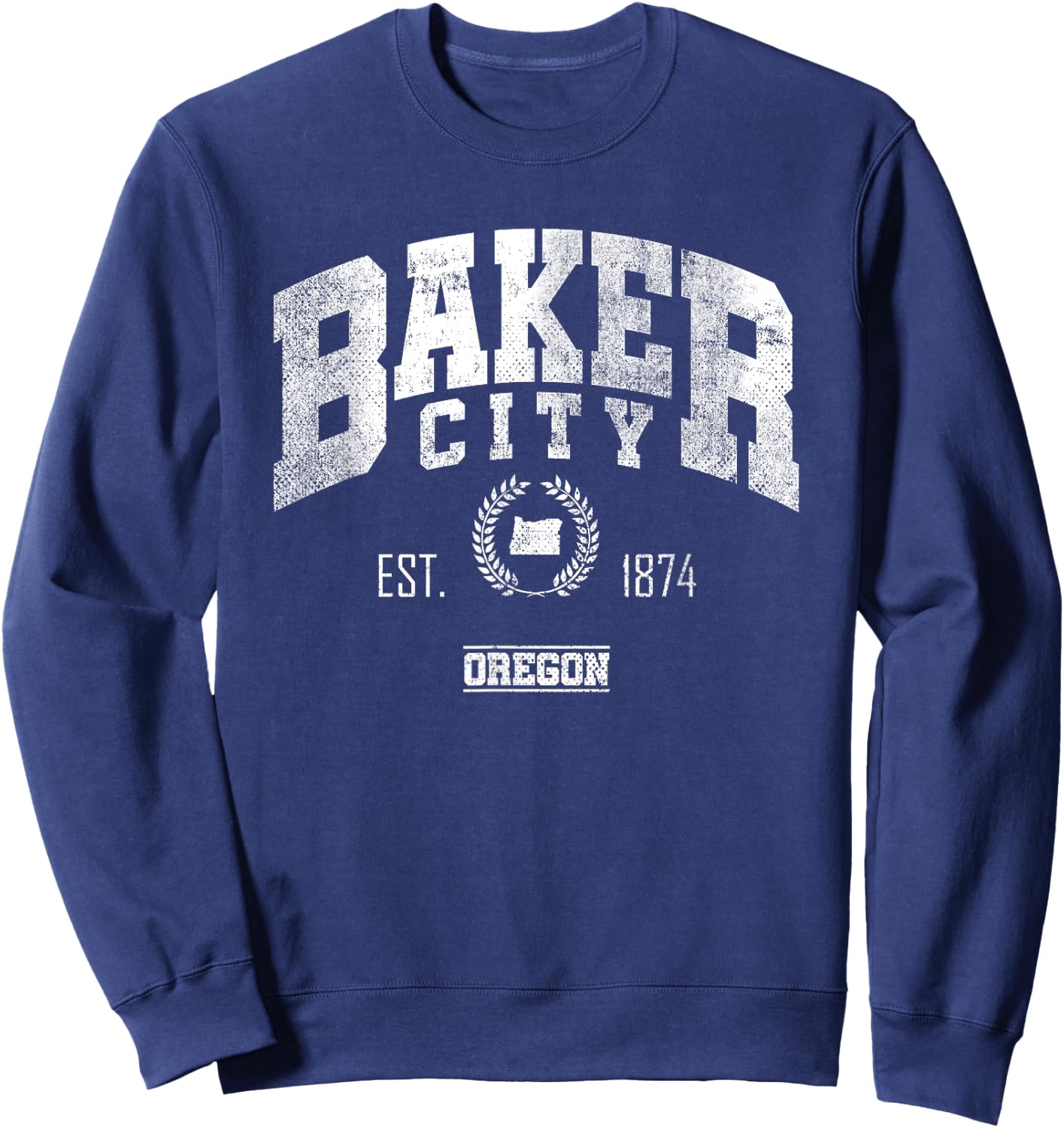 Baker City OR | Oregon | Vintage Throwback Sweatshirt - Sweatshirt | Navy