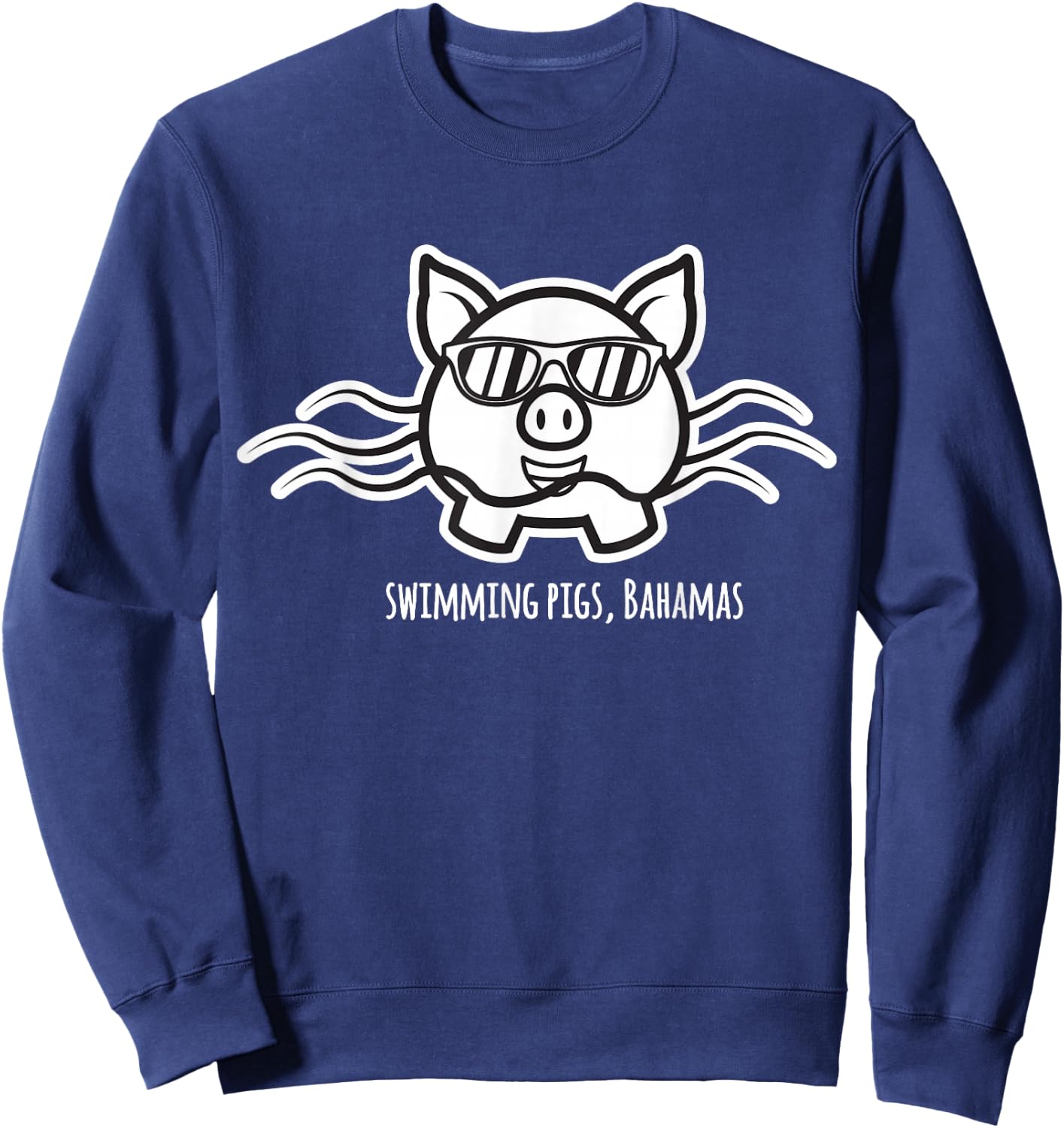 Bahamas Swimming Pigs in sunglasses Sweatshirt - Sweatshirt | Navy