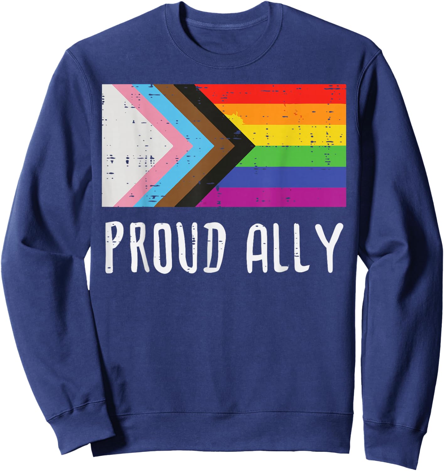 LGBT Flag Proud Ally Rainbow Gay Pride Support Men Women Kid Sweatshirt - Sweatshirt | Navy
