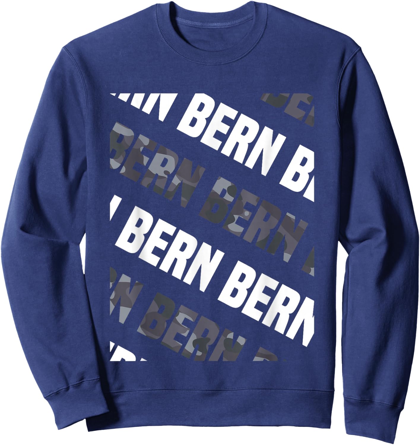 Bern Camo Pattern Grey Camouflage Sweatshirt - Sweatshirt | Navy