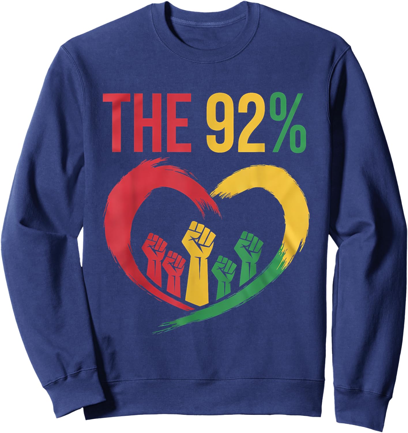 92 Percent 92% Black Woman Voting Election Afro Woman Sweatshirt - Sweatshirt | Navy
