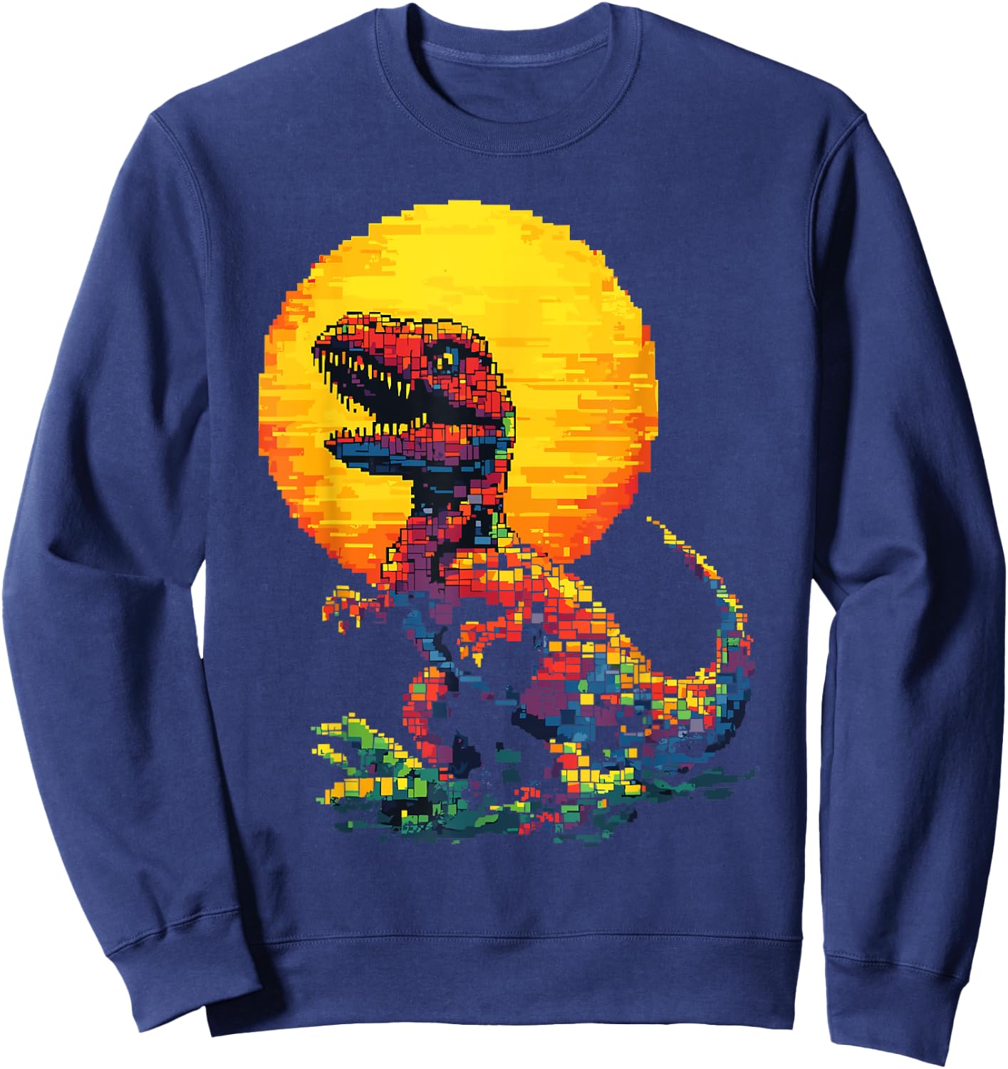 Building Bricks Dinosaur T-Rex Family Matching Sweatshirt - Sweatshirt | Navy