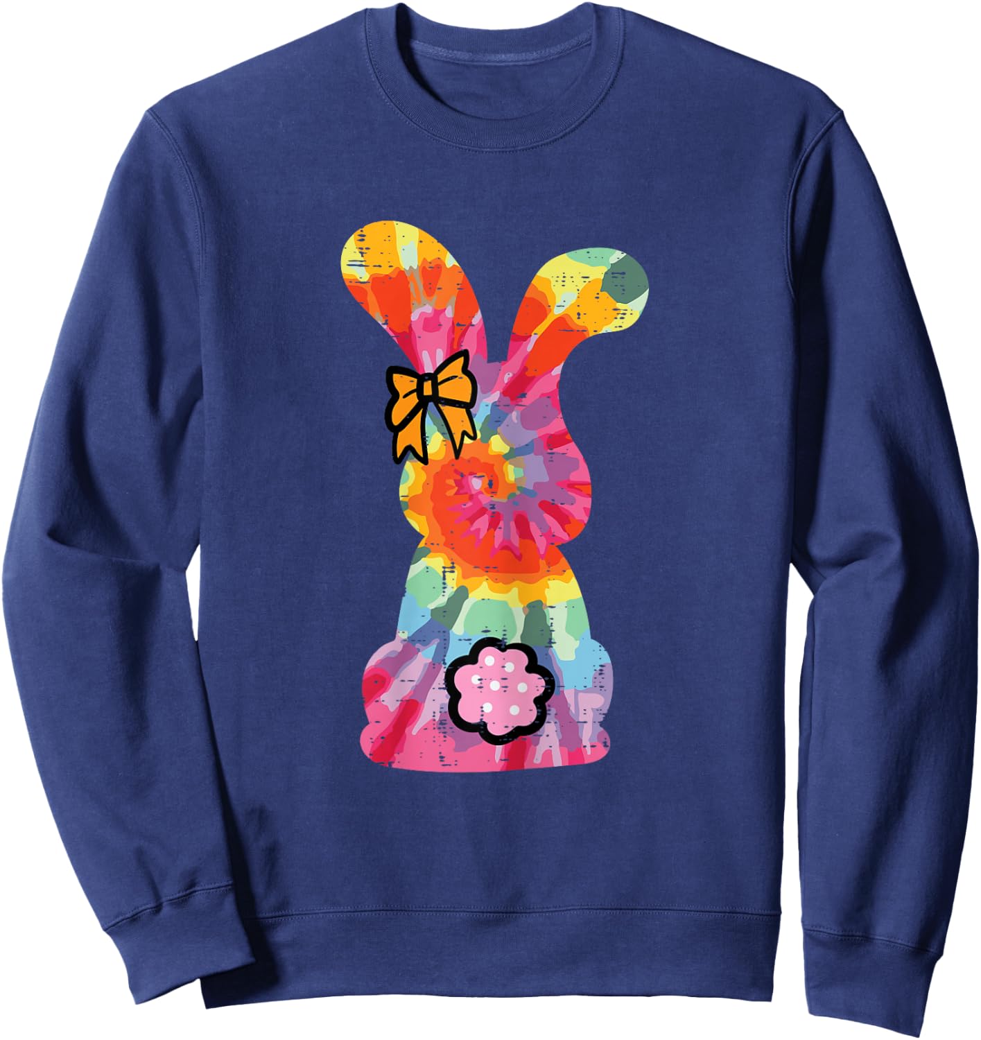 Easter Bunny Tie Dye Hippie Women Girls Kids Toddler Teens Sweatshirt - Sweatshirt | Navy