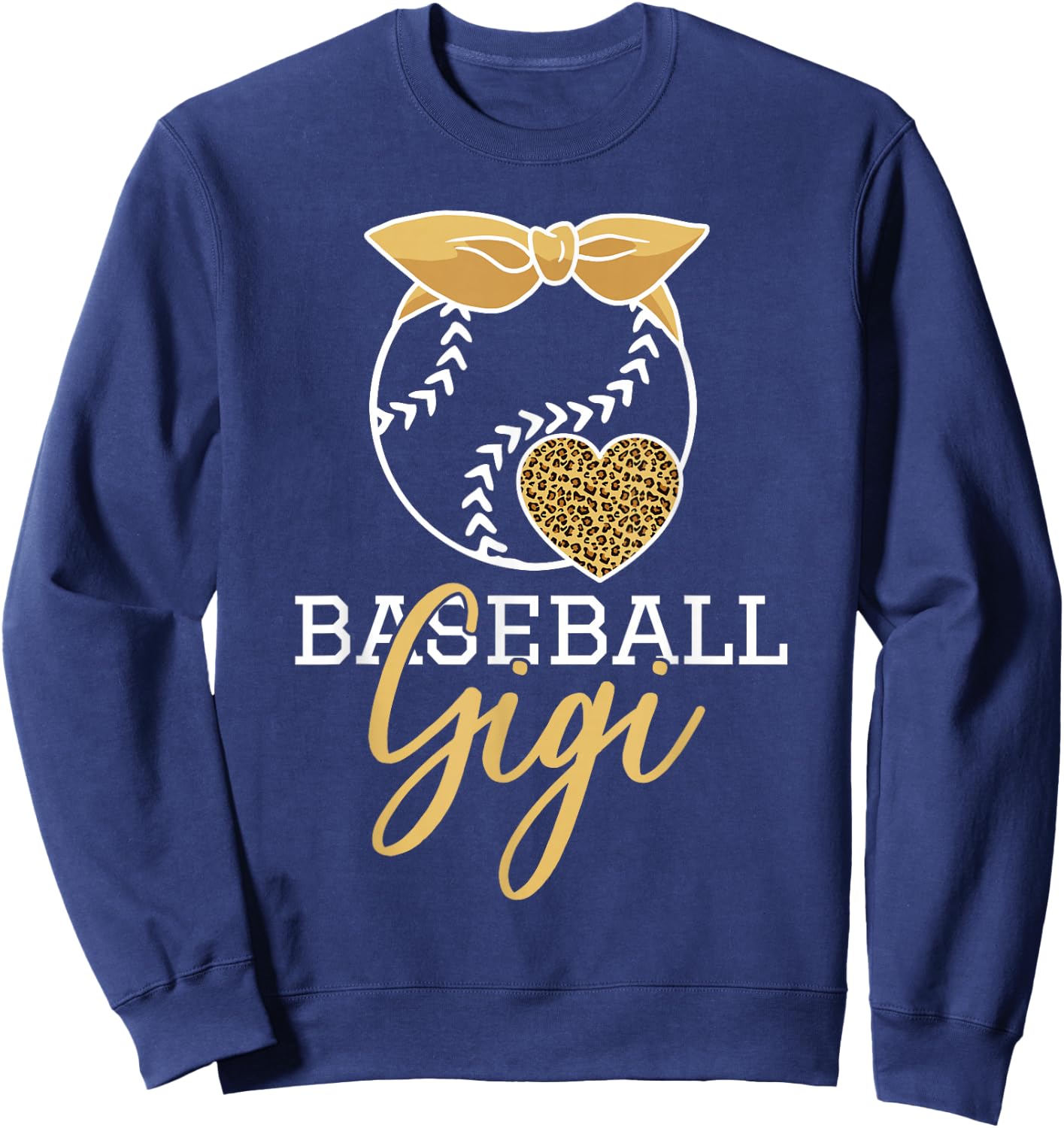 Baseball Gigi Leopard Women for Grandma Sweatshirt - Sweatshirt | Navy