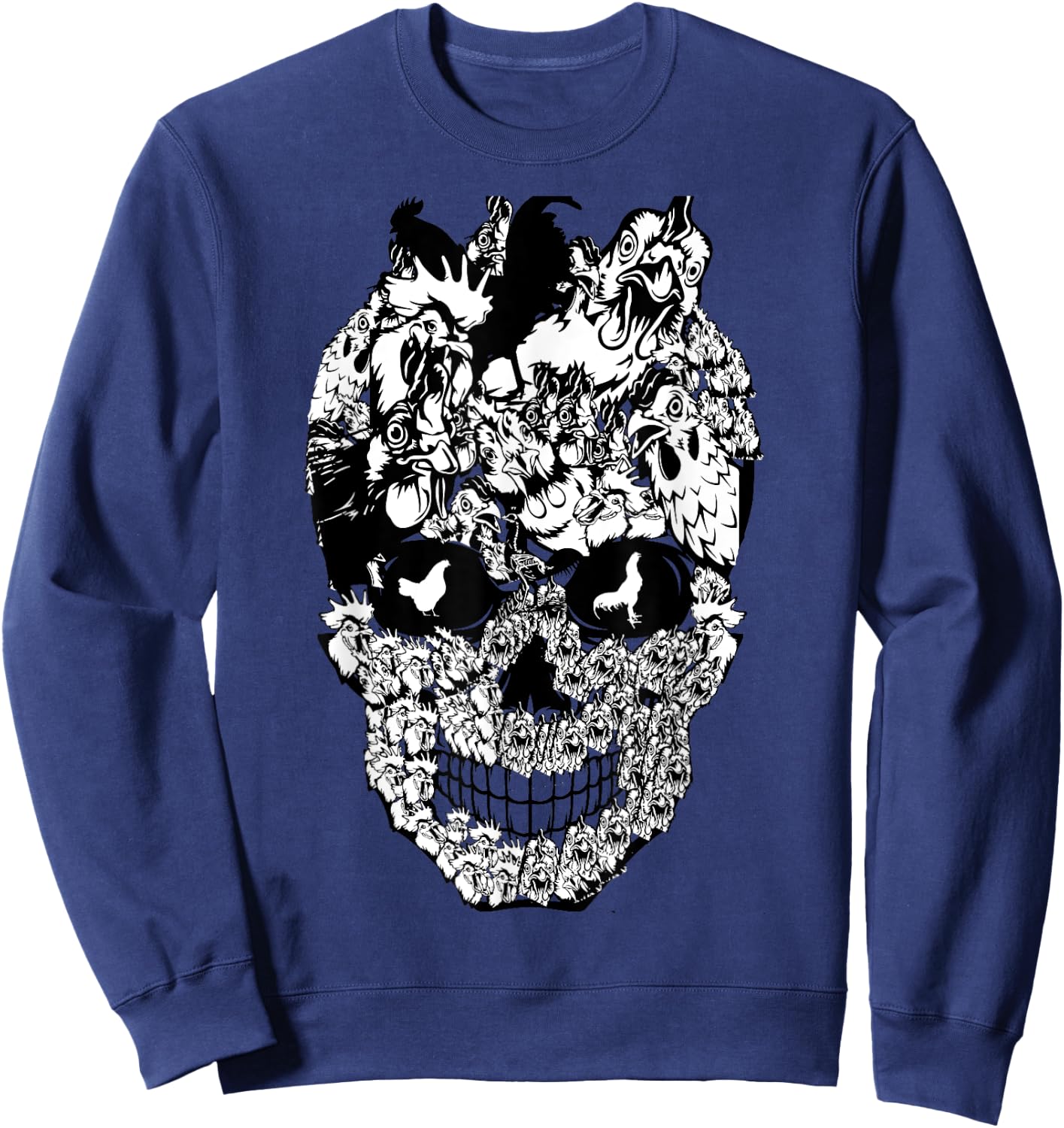 Matching Family chicken Skull Costume Halloween funny 2022 Sweatshirt - Sweatshirt | Navy