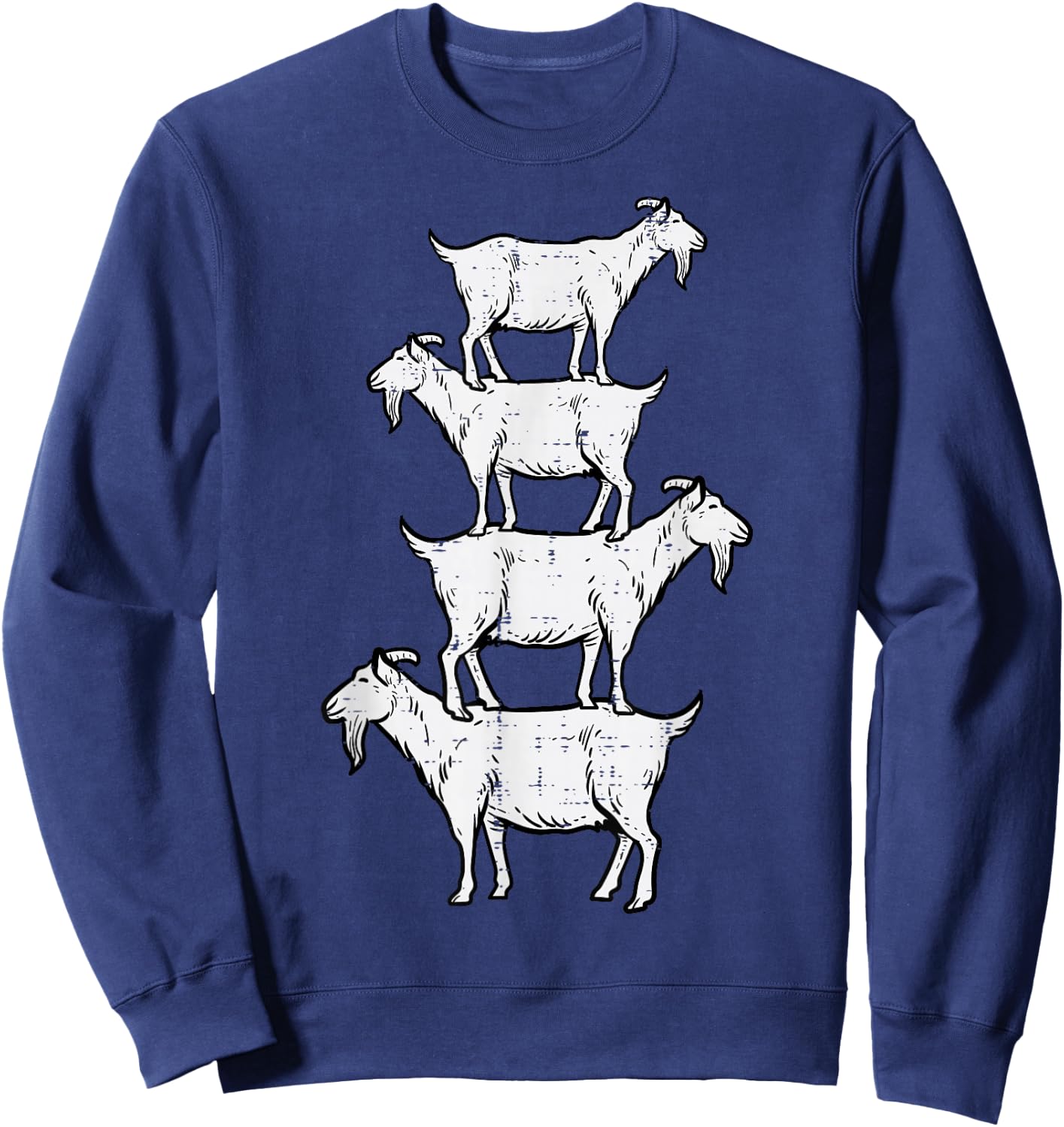 Goats Stack Funny Farm Animal Livestock Farmer Men Women Kid Sweatshirt - Sweatshirt | Navy