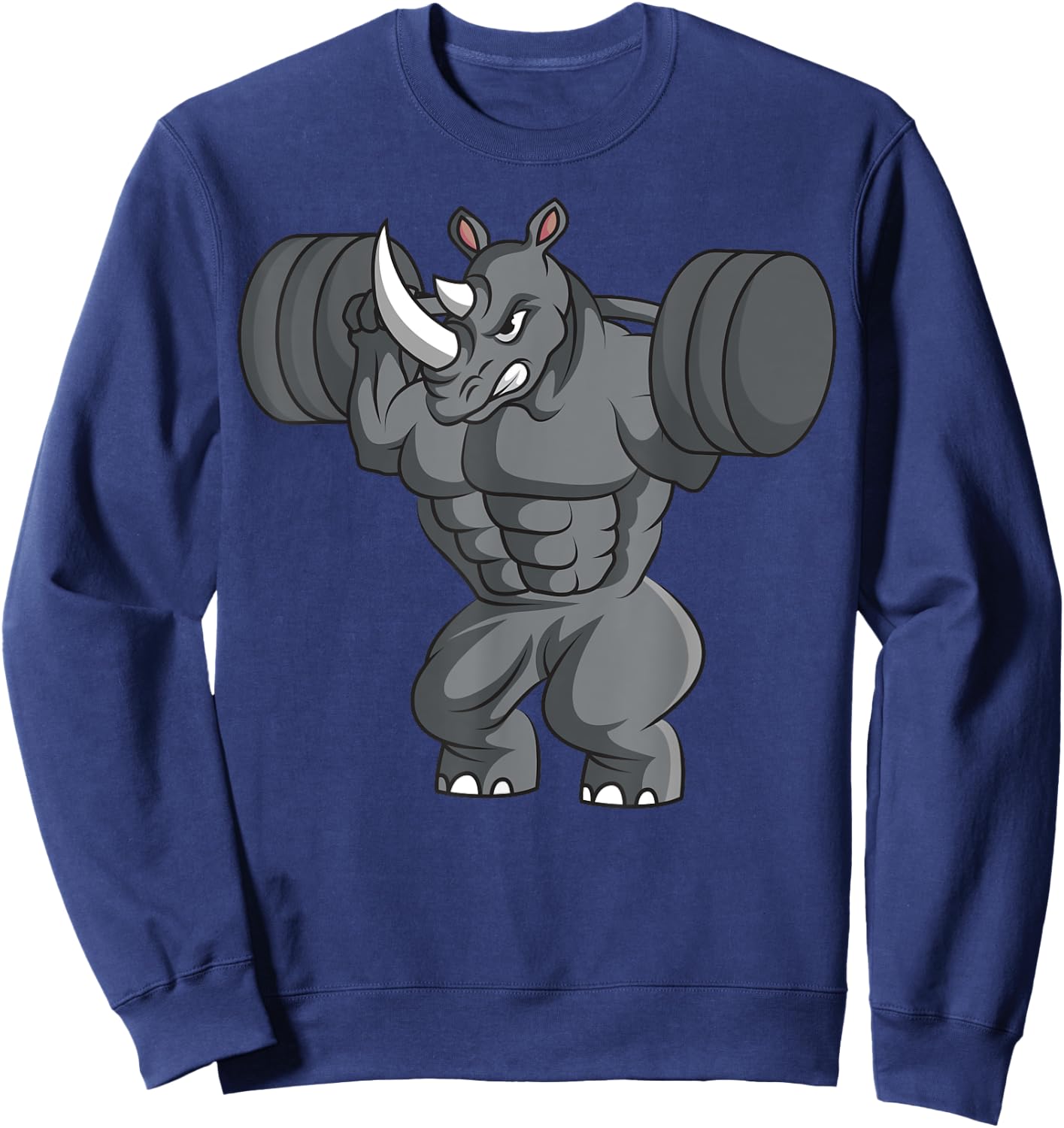 Rhino Weightlifter Rhinoceros Lover Wildlife Safari African Sweatshirt - Sweatshirt | Navy