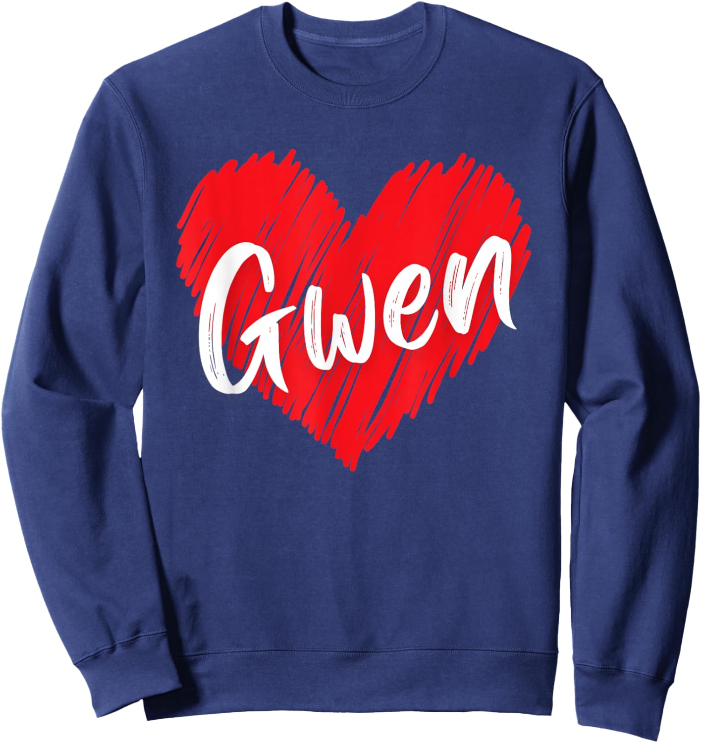 I Love Gwen Heart Personalized Name Gwen Vintage Sweatshirt - Sweatshirt | Navy