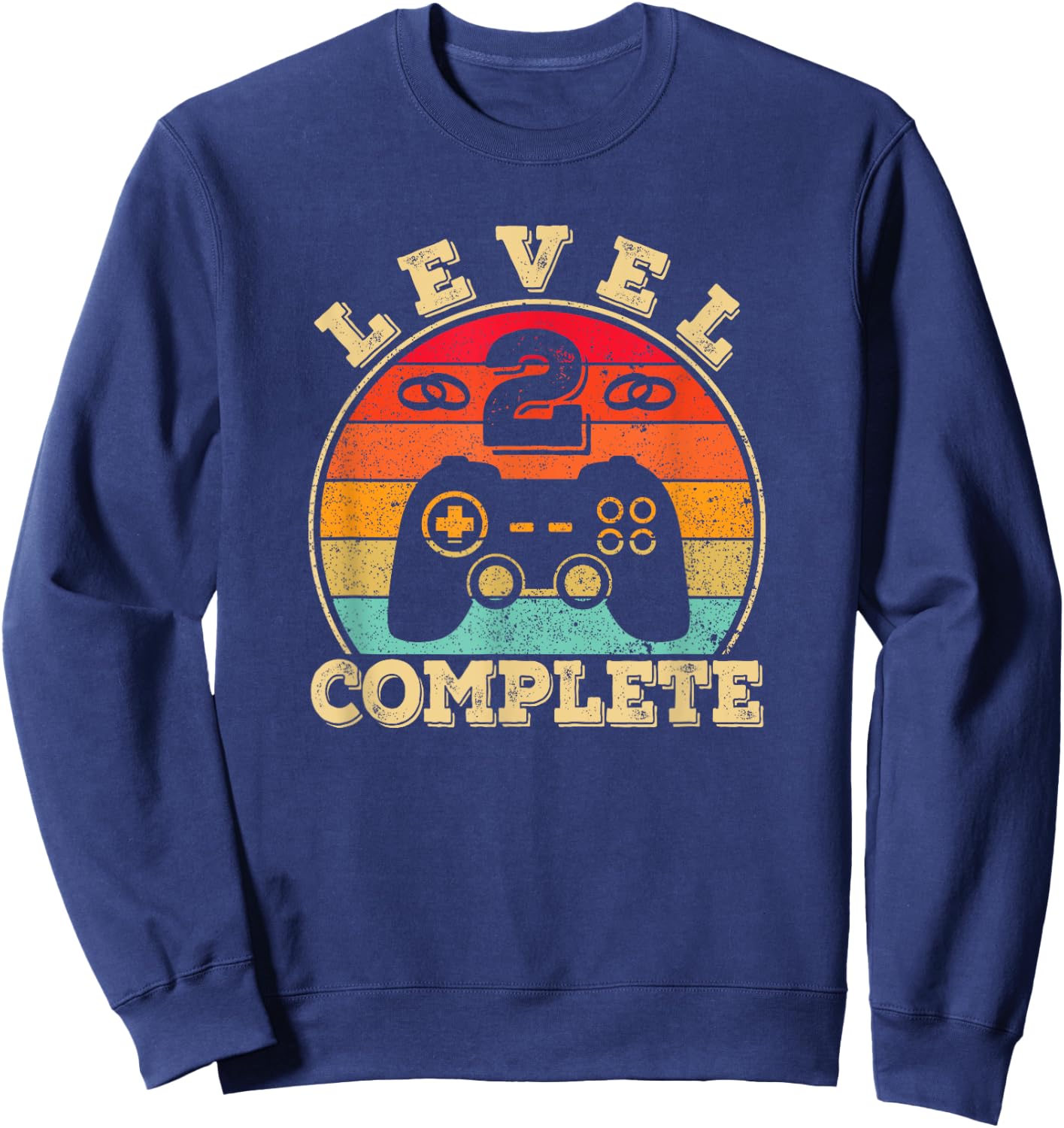 2nd Wedding Anniversary - 2 Years Married - Level 2 Complete Sweatshirt - Sweatshirt | Navy