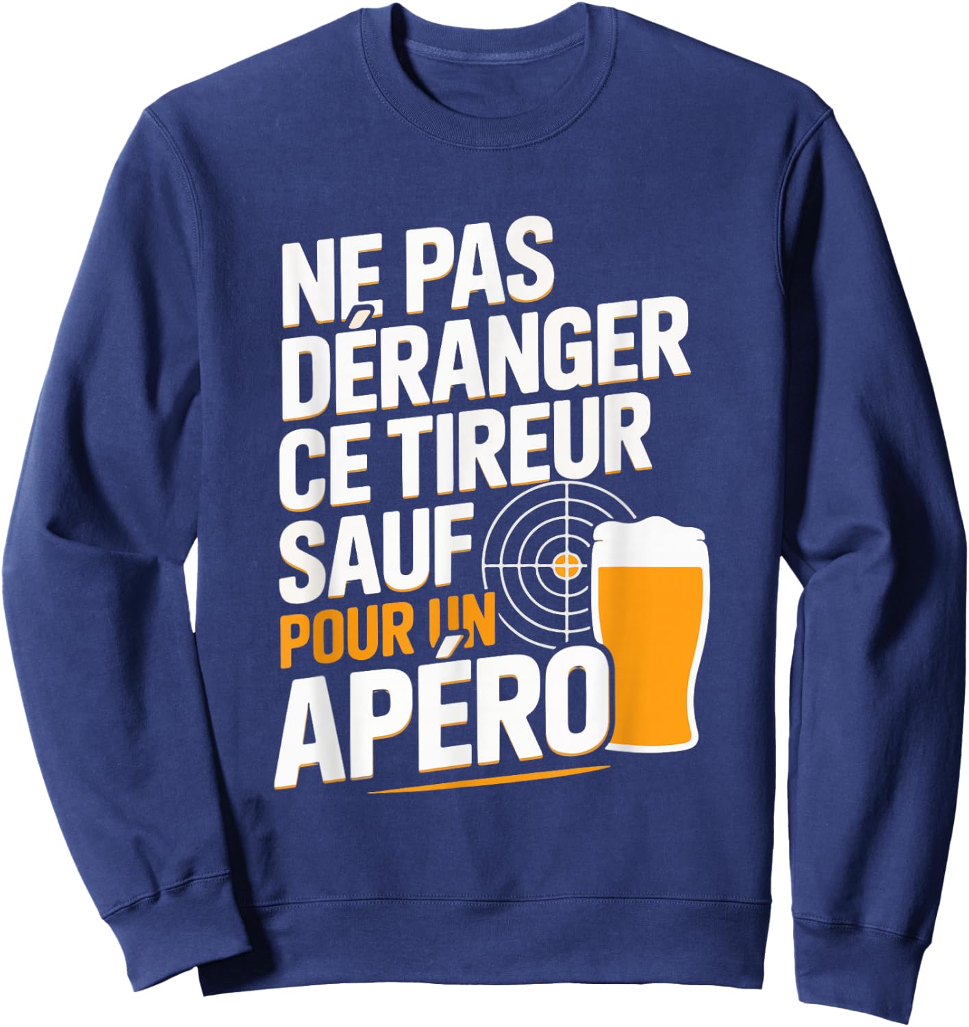 Shooting Sporty Aperitif Man Humor Gift Shooter Funny Beer Sweatshirt - Sweatshirt | Navy