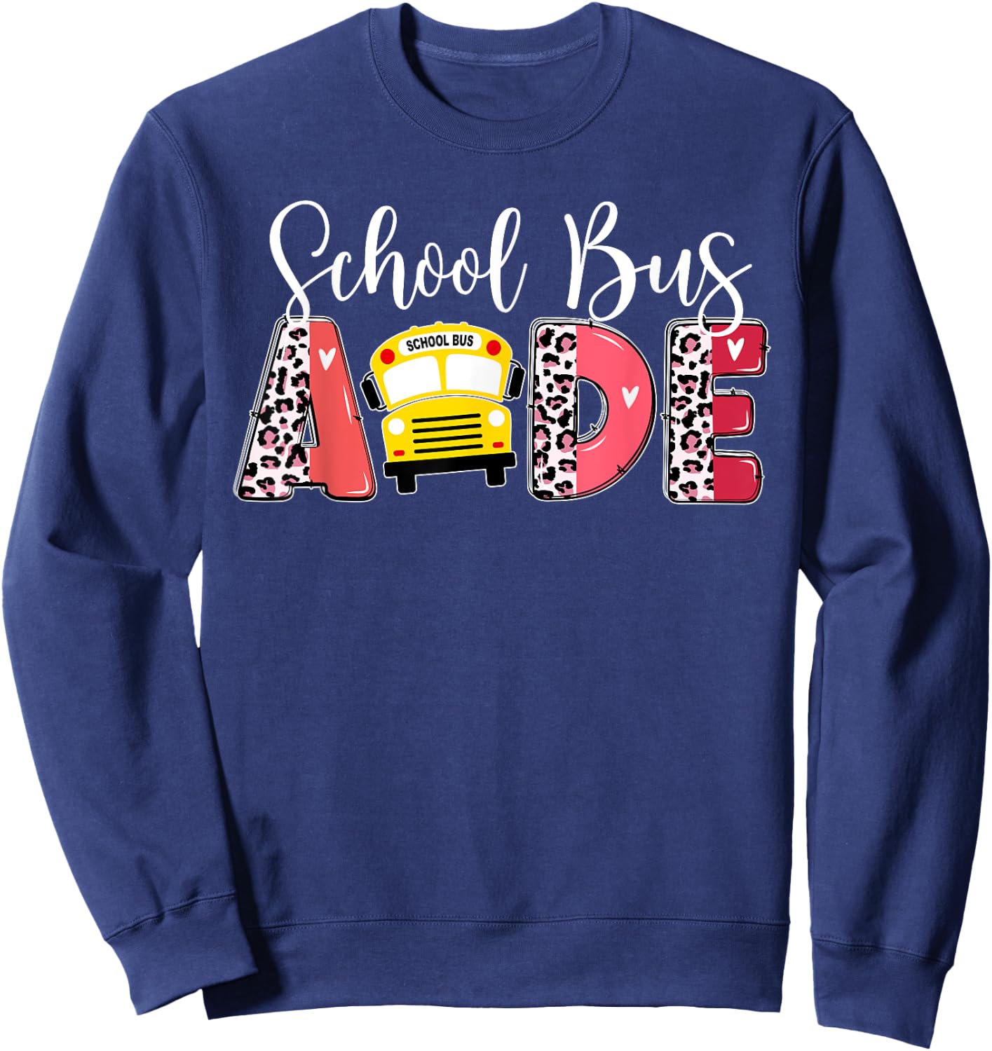 School Bus Aide Leopard Bus Aide Sweatshirt - Sweatshirt | Navy