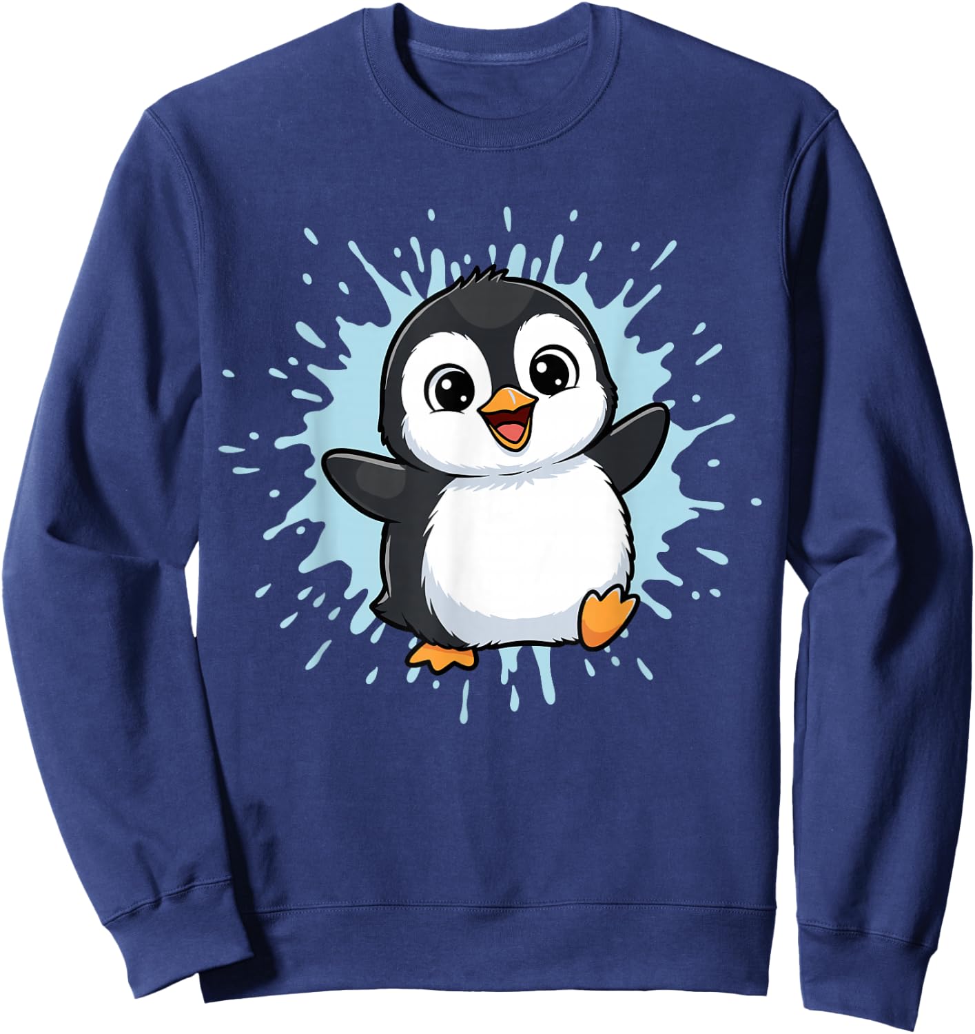 Happy Baby Penguin Splash Cute Arctic Friend Sweatshirt - Sweatshirt | Navy