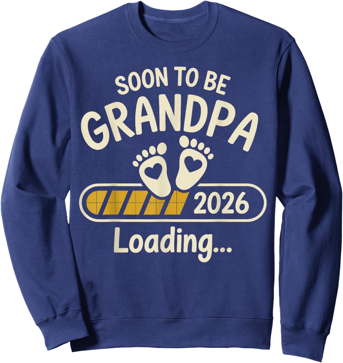 Promoted to Grandpa 2026 Grandparents Baby Announcement Sweatshirt - Sweatshirt | Navy