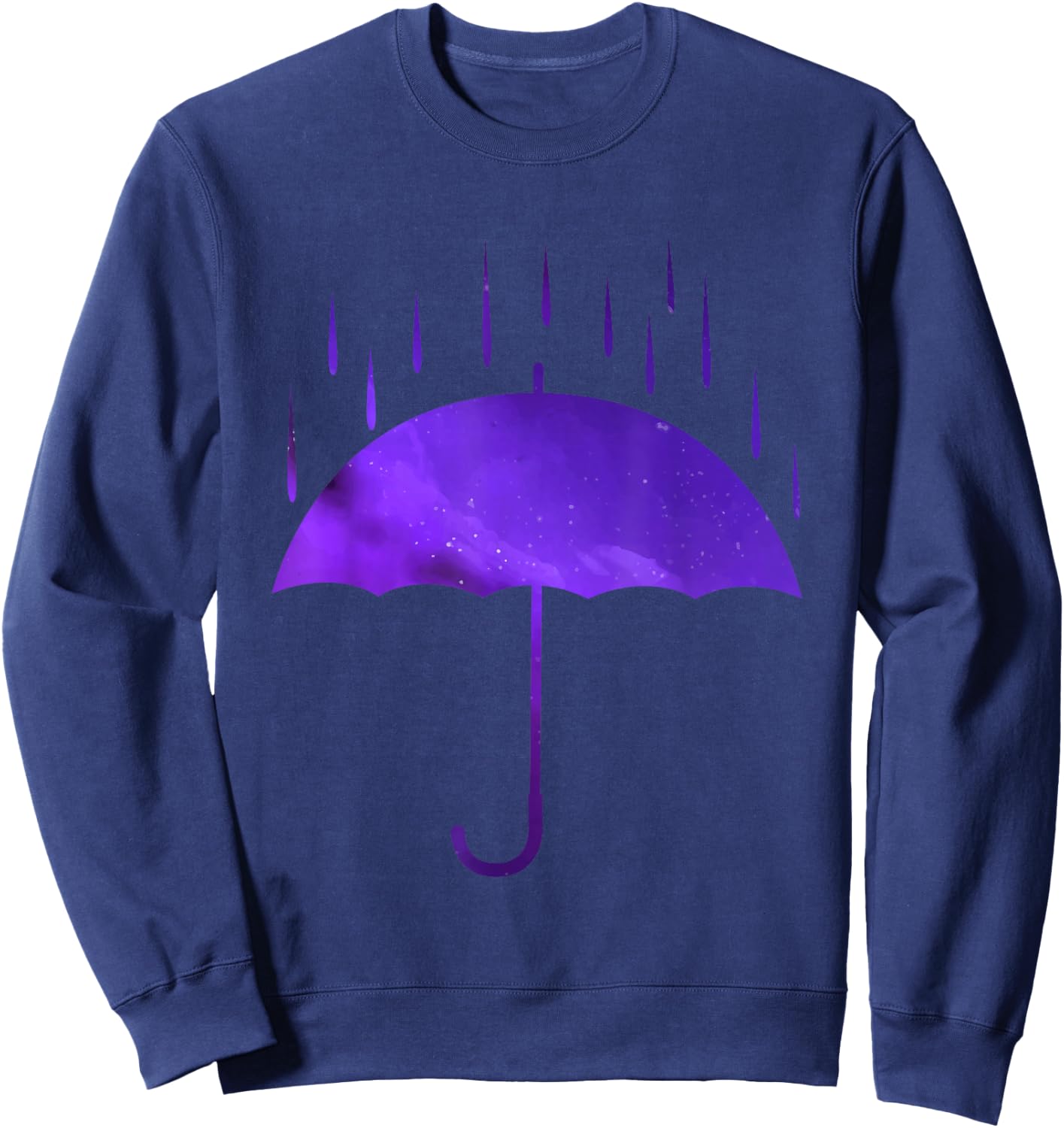 Umbrella Rain Purple Violet Favorite Color Sweatshirt - Sweatshirt | Navy