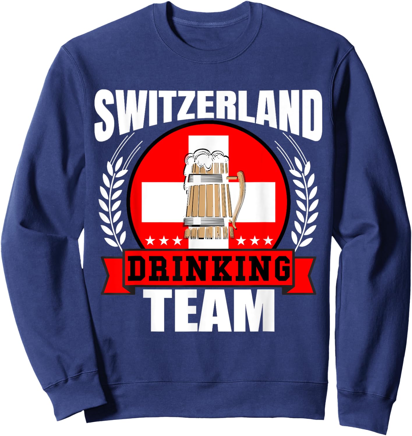 Switzerland Drinking Team Funny Swiss Flag Beer Party Gift Sweatshirt - Sweatshirt | Navy
