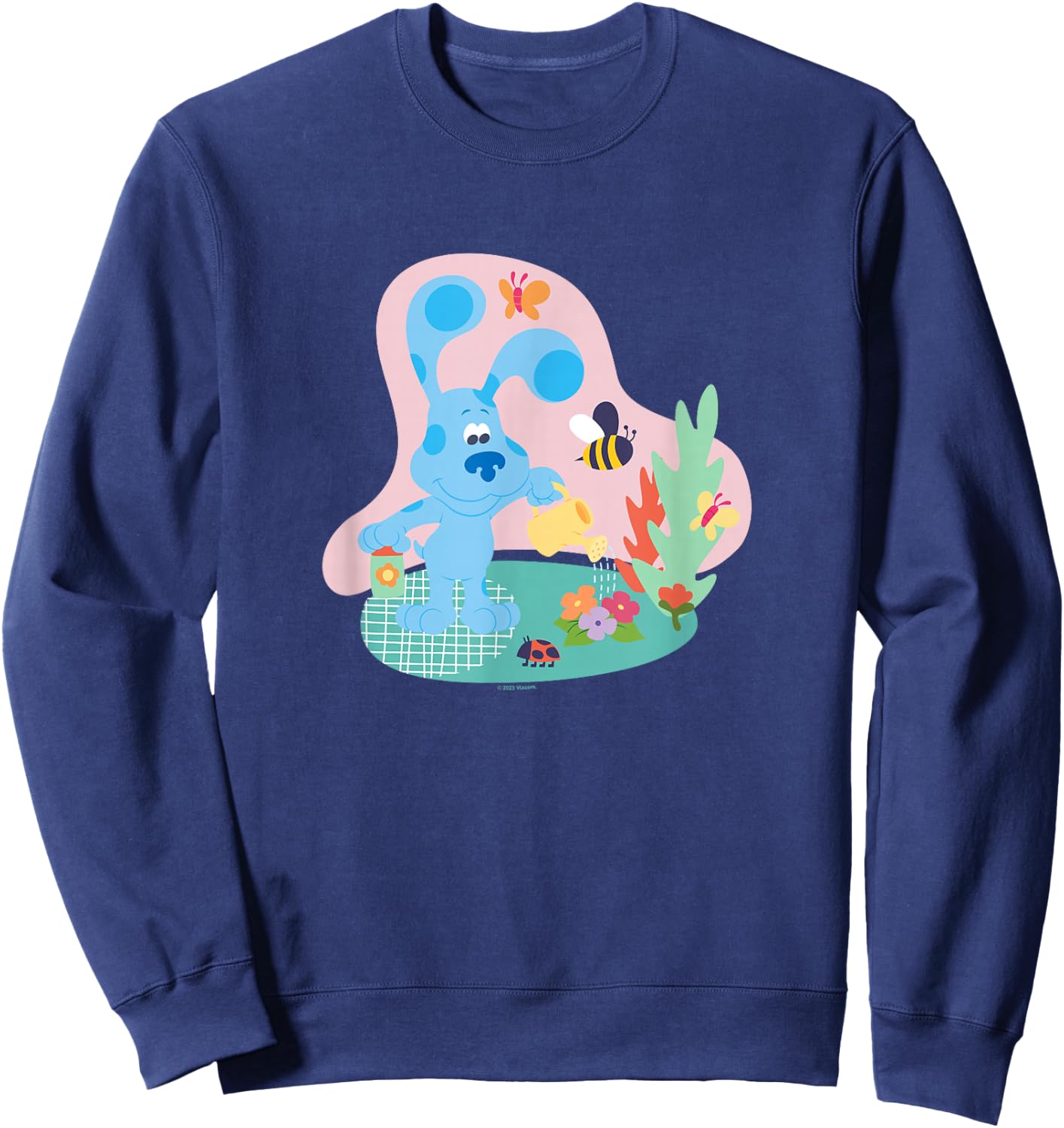 Blue's Clues & You Flower Garden With Blue Bees & Butterfly Sweatshirt - Sweatshirt | Navy