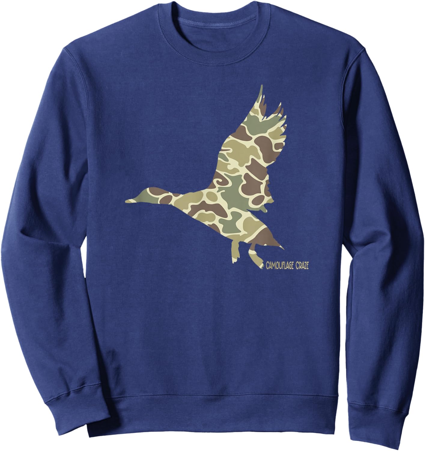 Flying Mallard Duck Camouflage Camo Duck Hunting Camo Hunter Sweatshirt - Sweatshirt | Navy