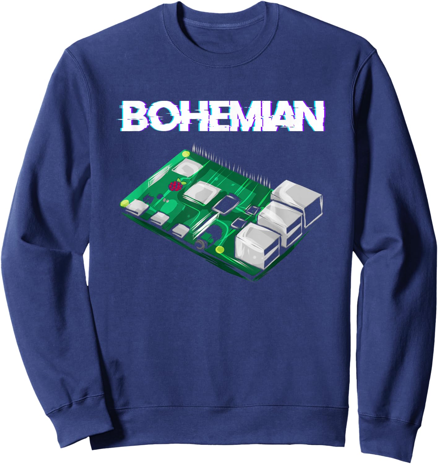 Bohemian Raspberry Computer Scientist Programmer Pi Gift Sweatshirt - Sweatshirt | Navy