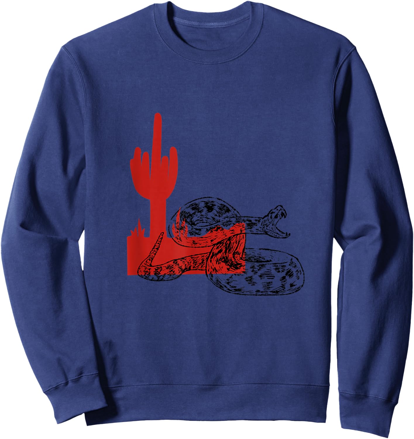 Desert Rattlesnake & Cactus Wild West Sweatshirt - Sweatshirt | Navy