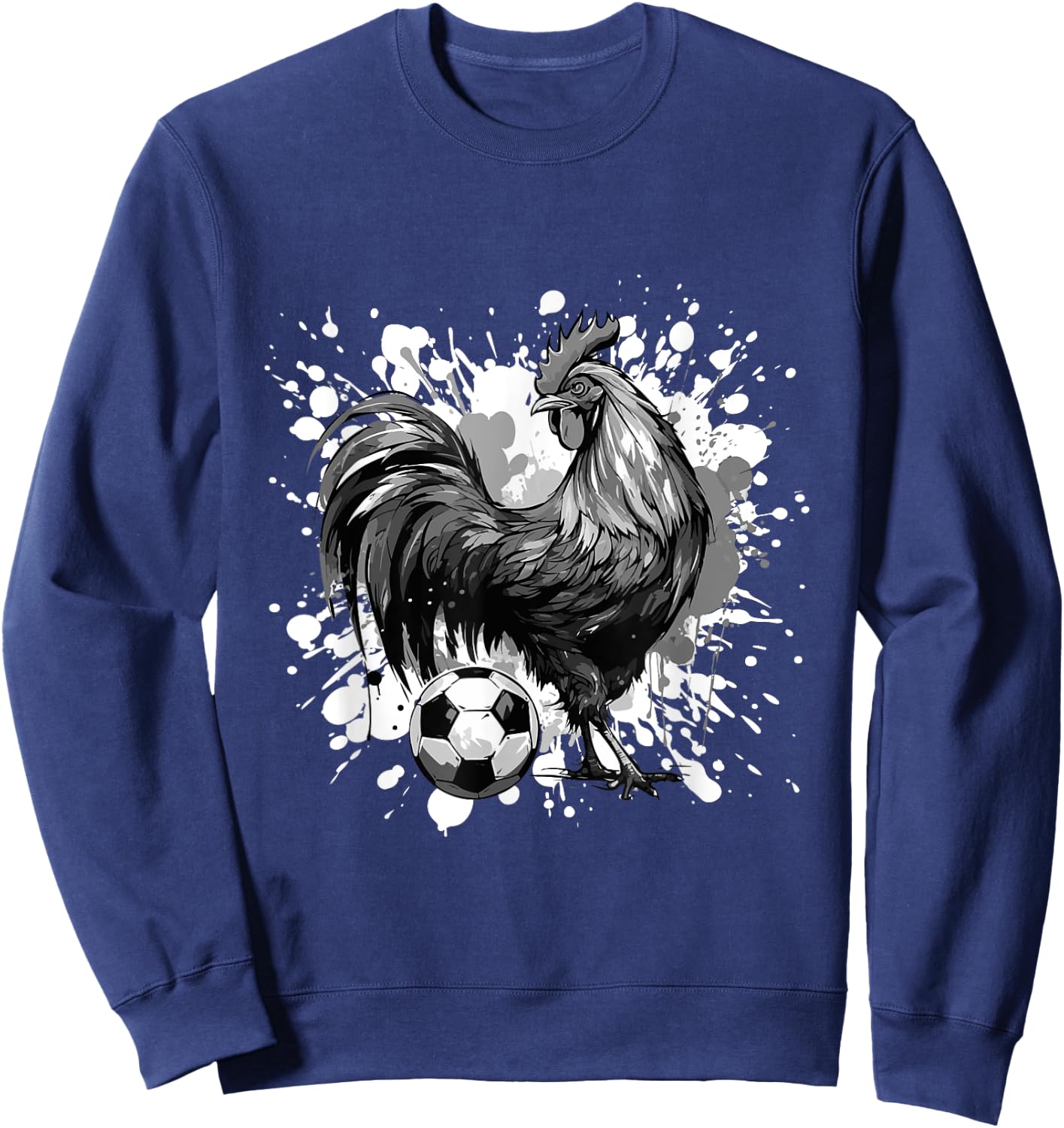 Rooster Playing Soccer Animal Sweatshirt - Sweatshirt | Navy