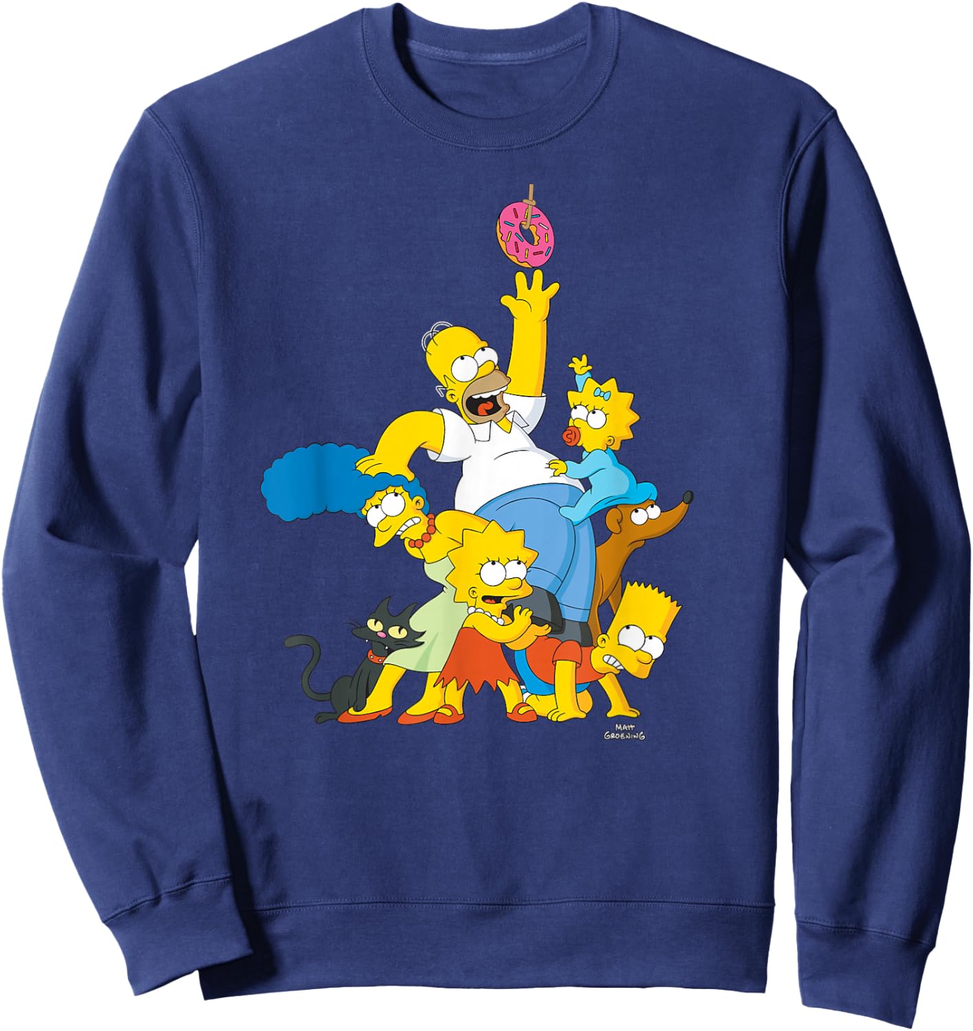 The Simpsons Family Donut Reach , black Sweatshirt - Sweatshirt | Navy