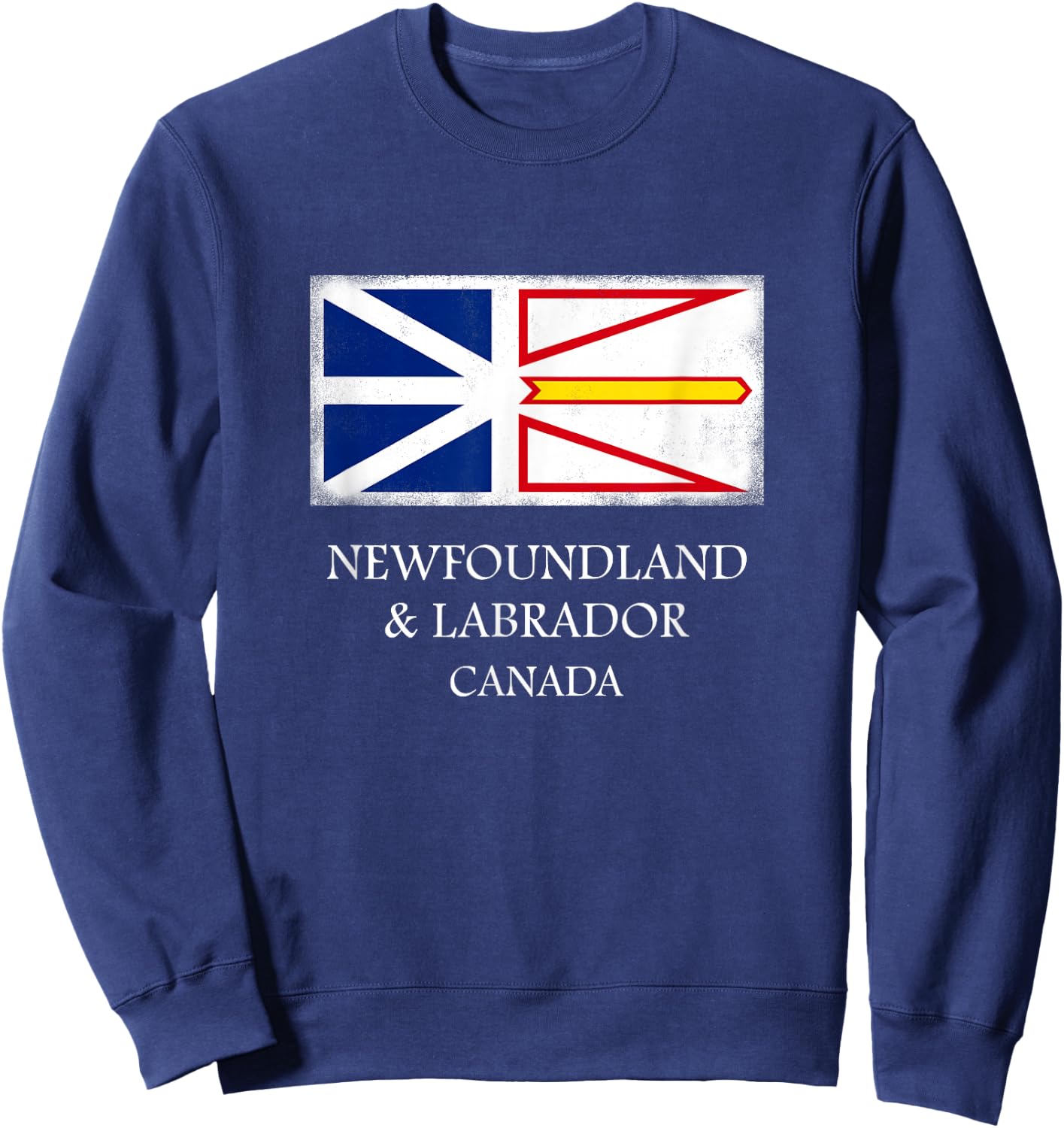Newfoundland and Labrador T Shirt Canada Province Flag Sweatshirt - Sweatshirt | Navy
