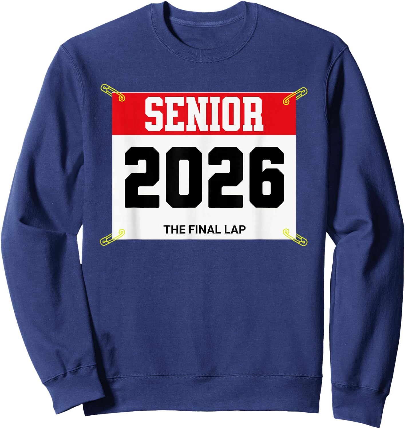 Track and Field Senior 2026 Race Bib The Final Lap Sweatshirt - Sweatshirt | Navy
