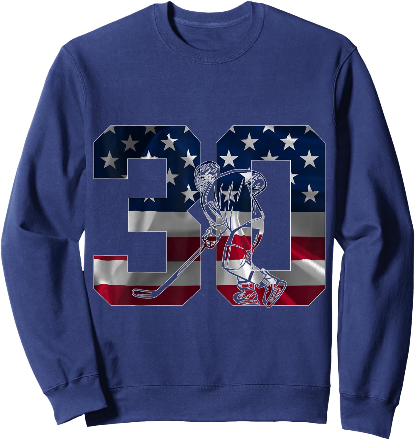 Numéro 30 Ans Hockey 30. Anniversaire Sweatshirt - Sweatshirt | Navy