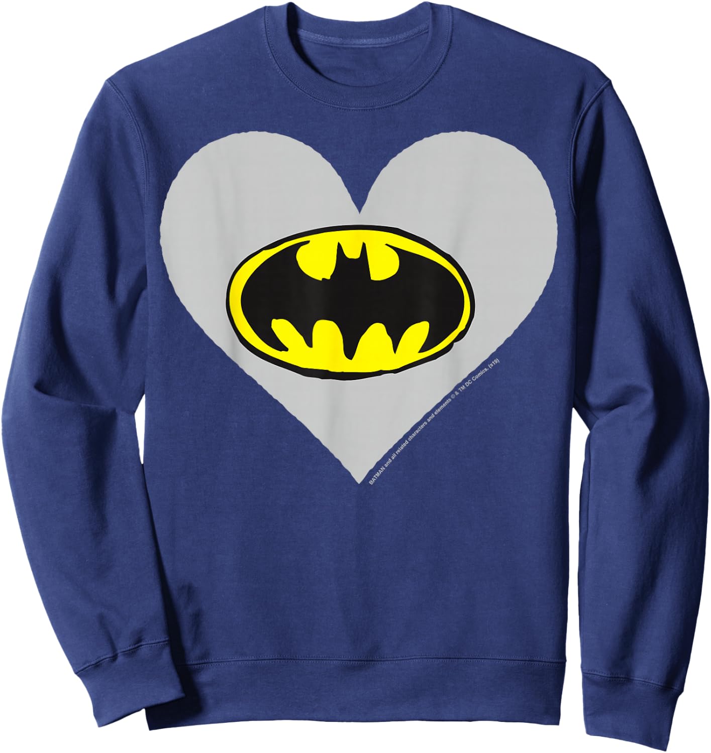 DC Comics Valentine's Day Batman Heart Logo Sweatshirt - Sweatshirt | Navy