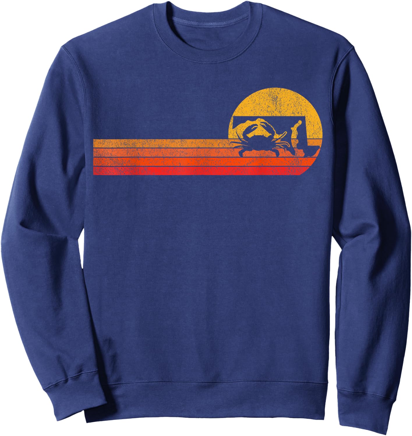 Retro Maryland Crab Maryland State Blue Crab Crabbing Sweatshirt - Sweatshirt | Navy
