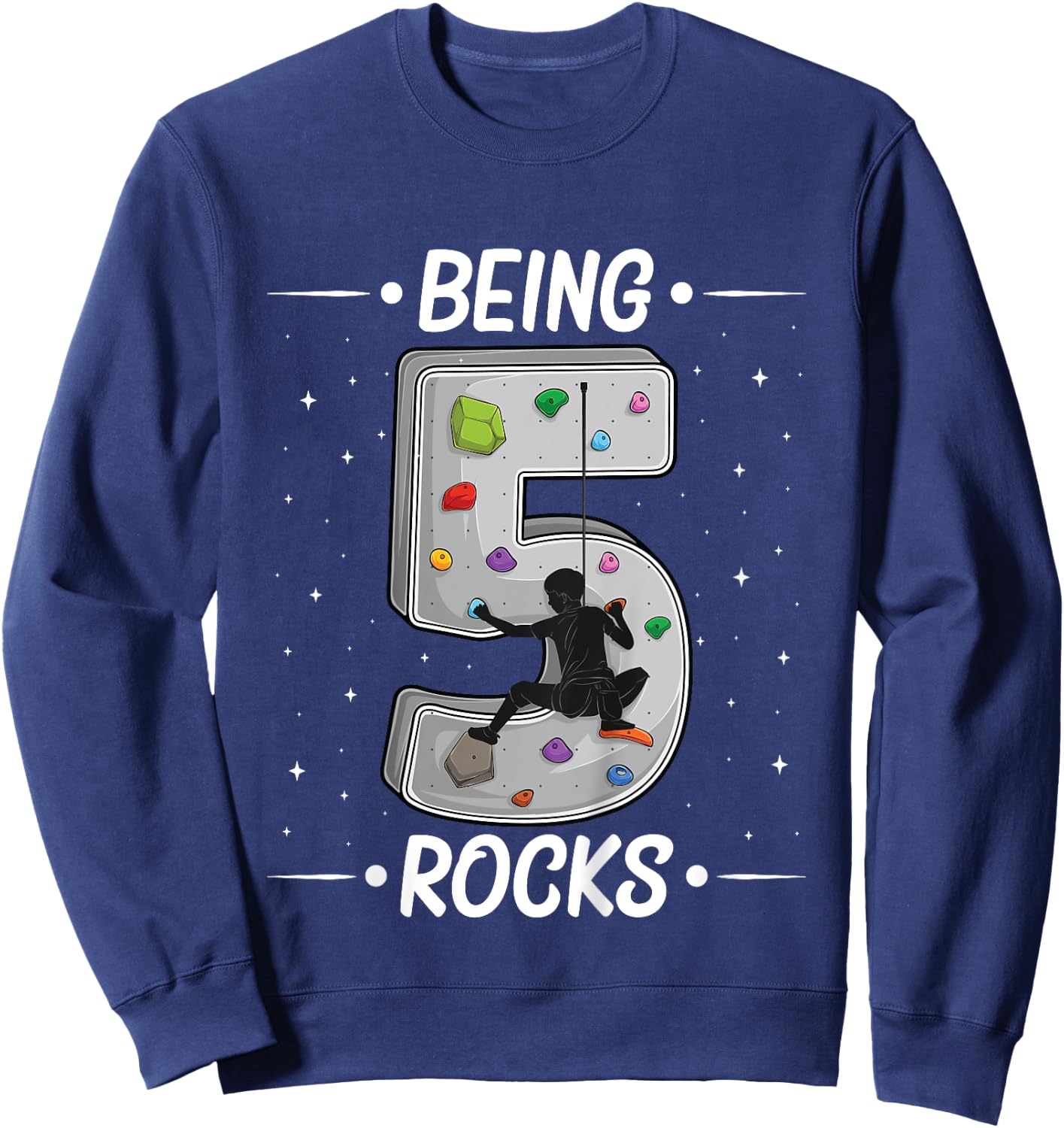 5 year old rock climbing 5th birthday Adventures Climber Sweatshirt - Sweatshirt | Navy