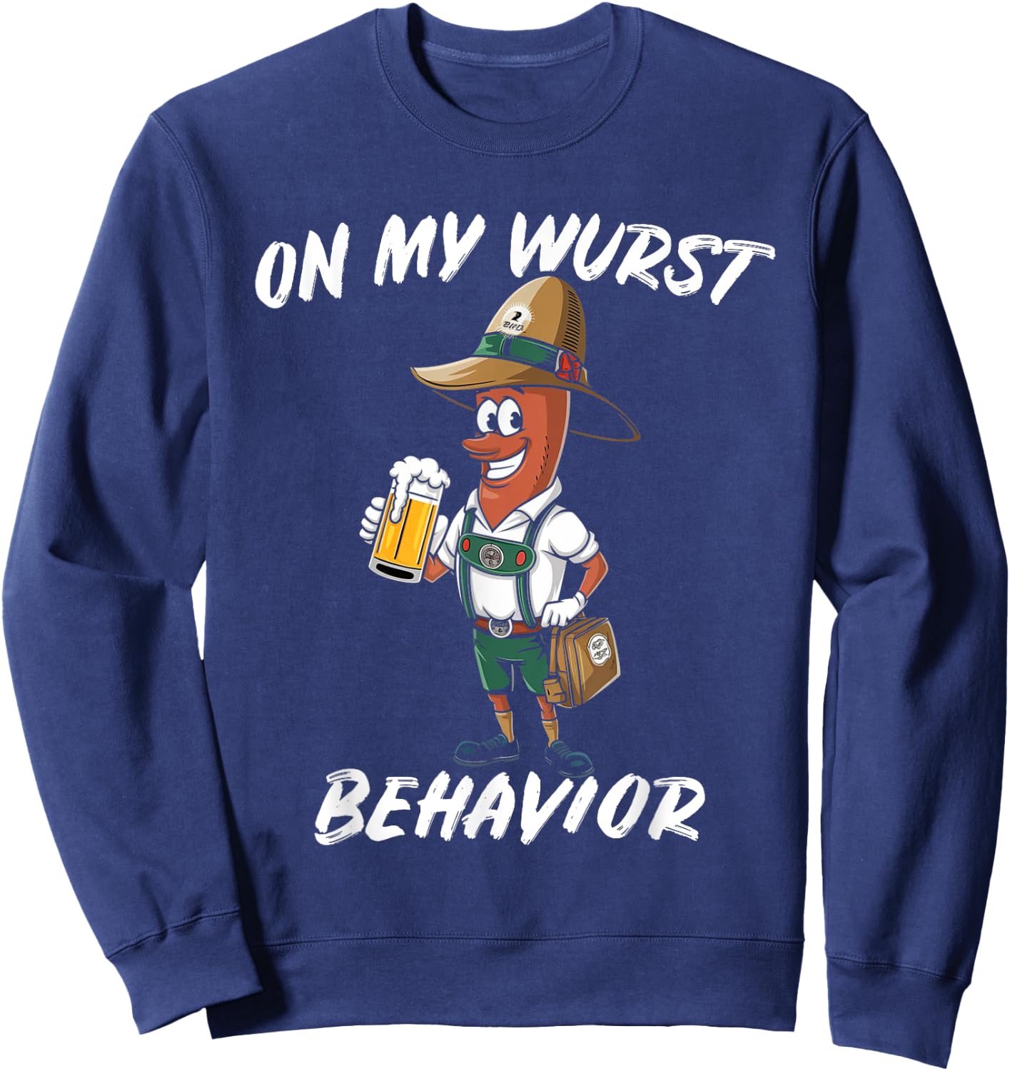 Oktoberfest On My Wurst Behavior Gift: Boys & Graphic Sweatshirt - Sweatshirt | Navy