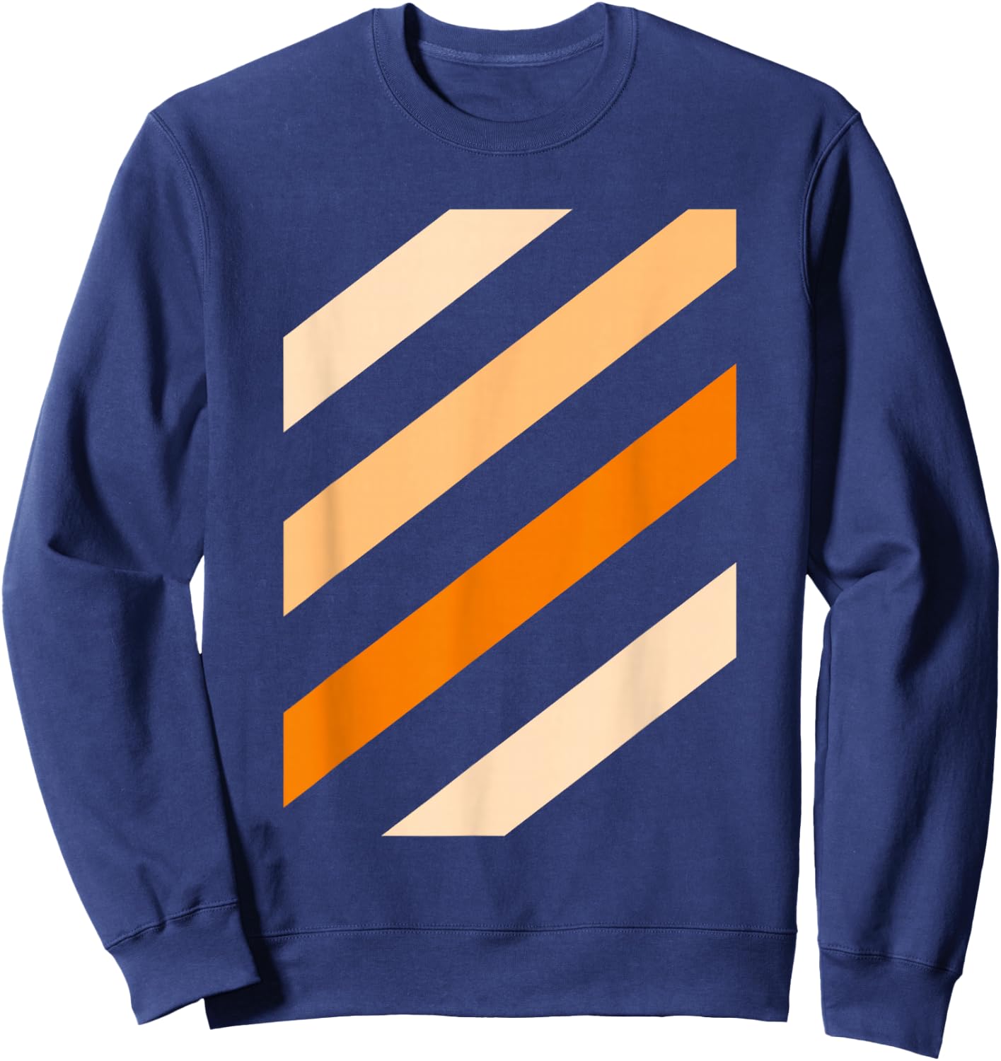 Orange Stripe Shades Orange Color Graphic Sweatshirt - Sweatshirt | Navy