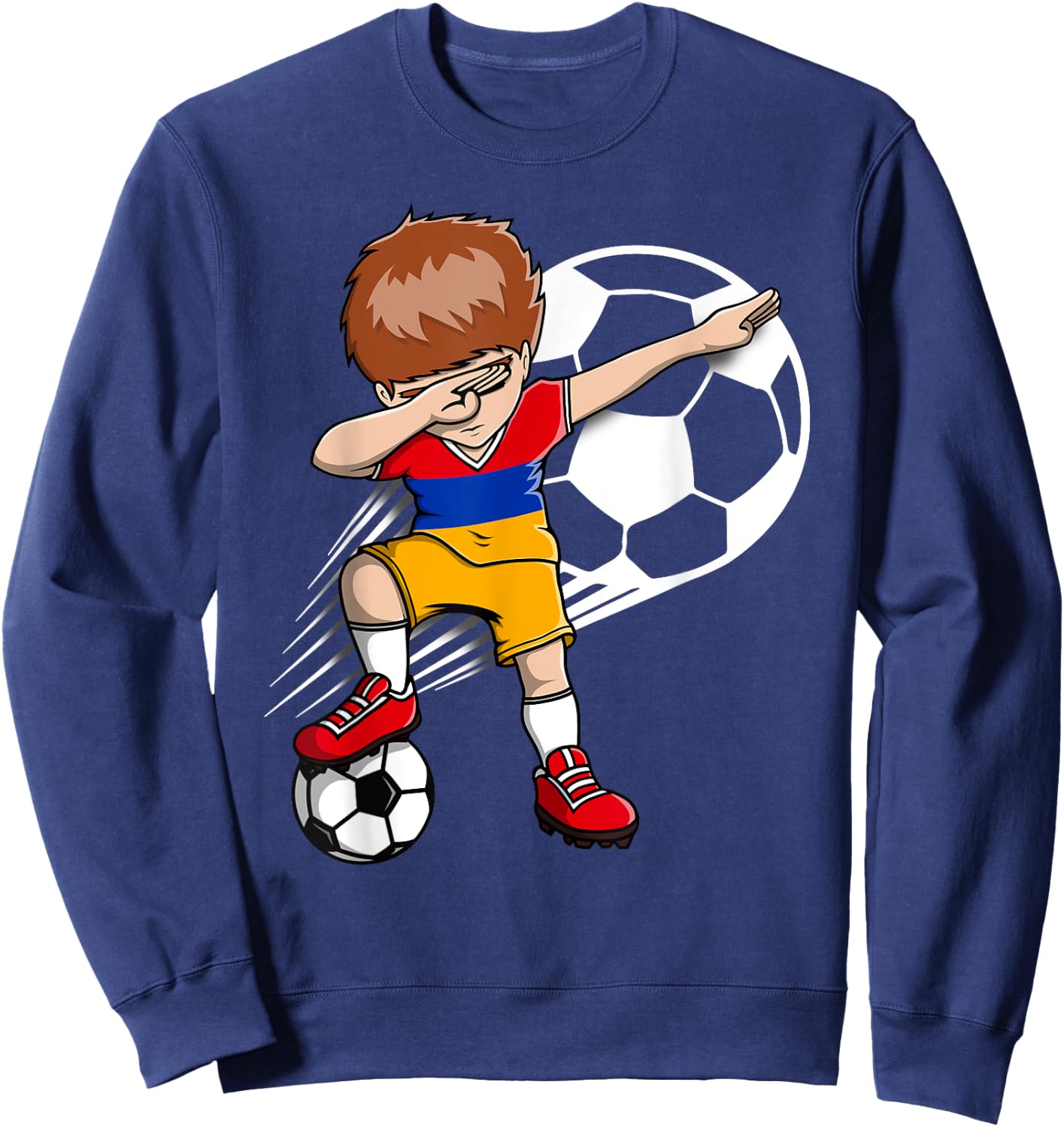 Dabbing Soccer Boy - Armenia Jersey Armenian Football Fans Sweatshirt - Sweatshirt | Navy